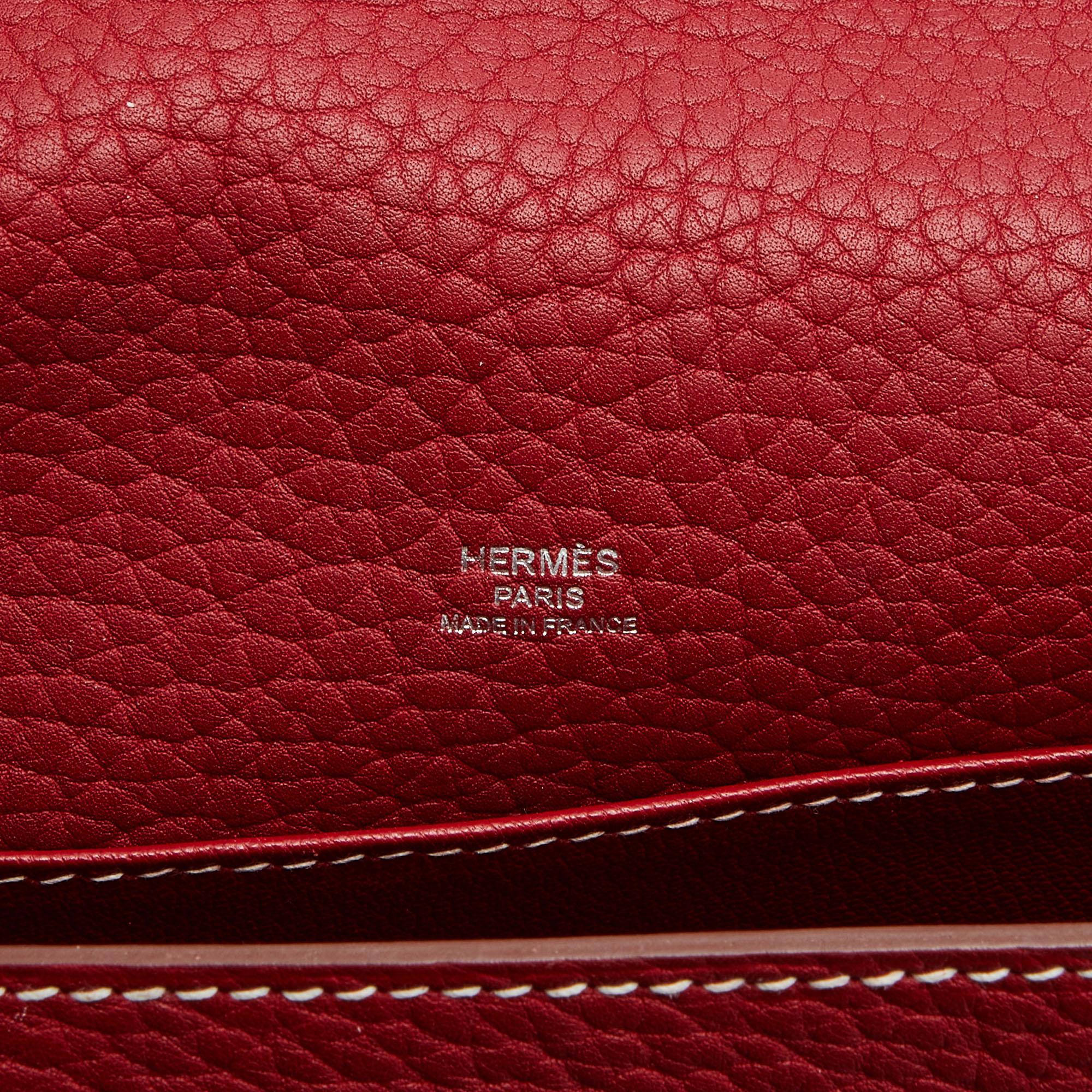 Hermes Rouge Vif Fjord Leather Roulis 23 Shoulder Bag 4