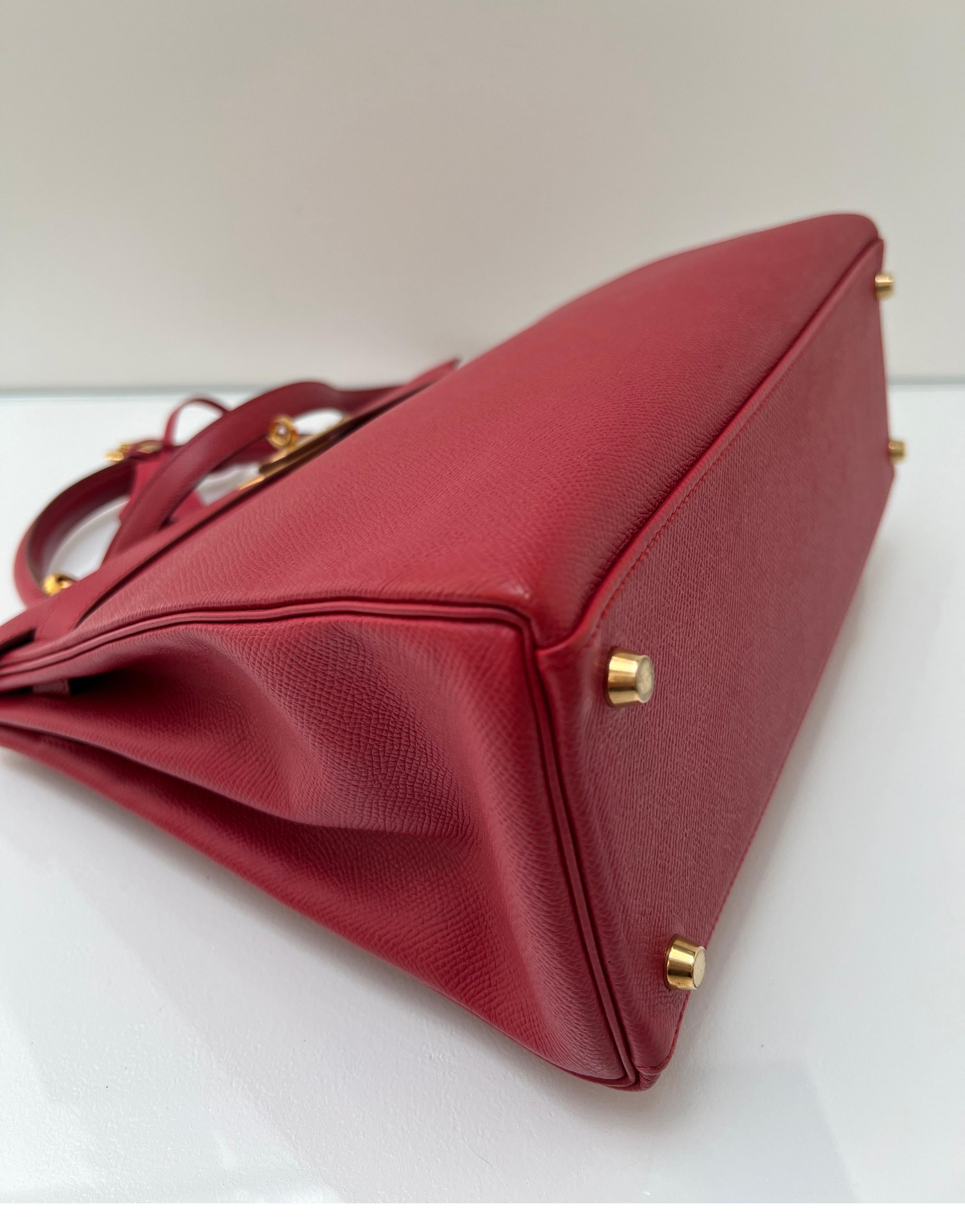 Hermes Rouge Vif Kelly 32 Bag 6