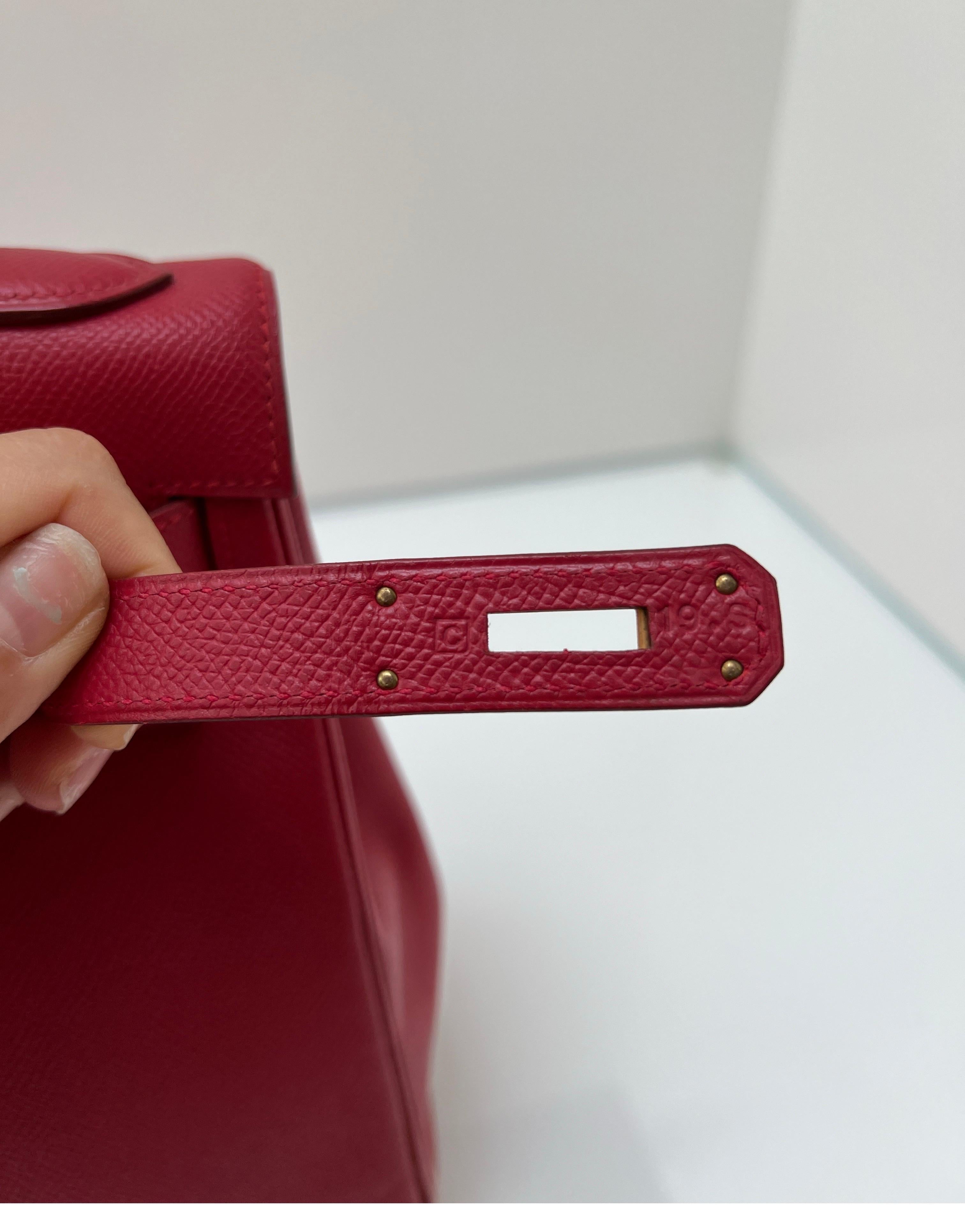 Hermes Rouge Vif Kelly 32 Bag 8