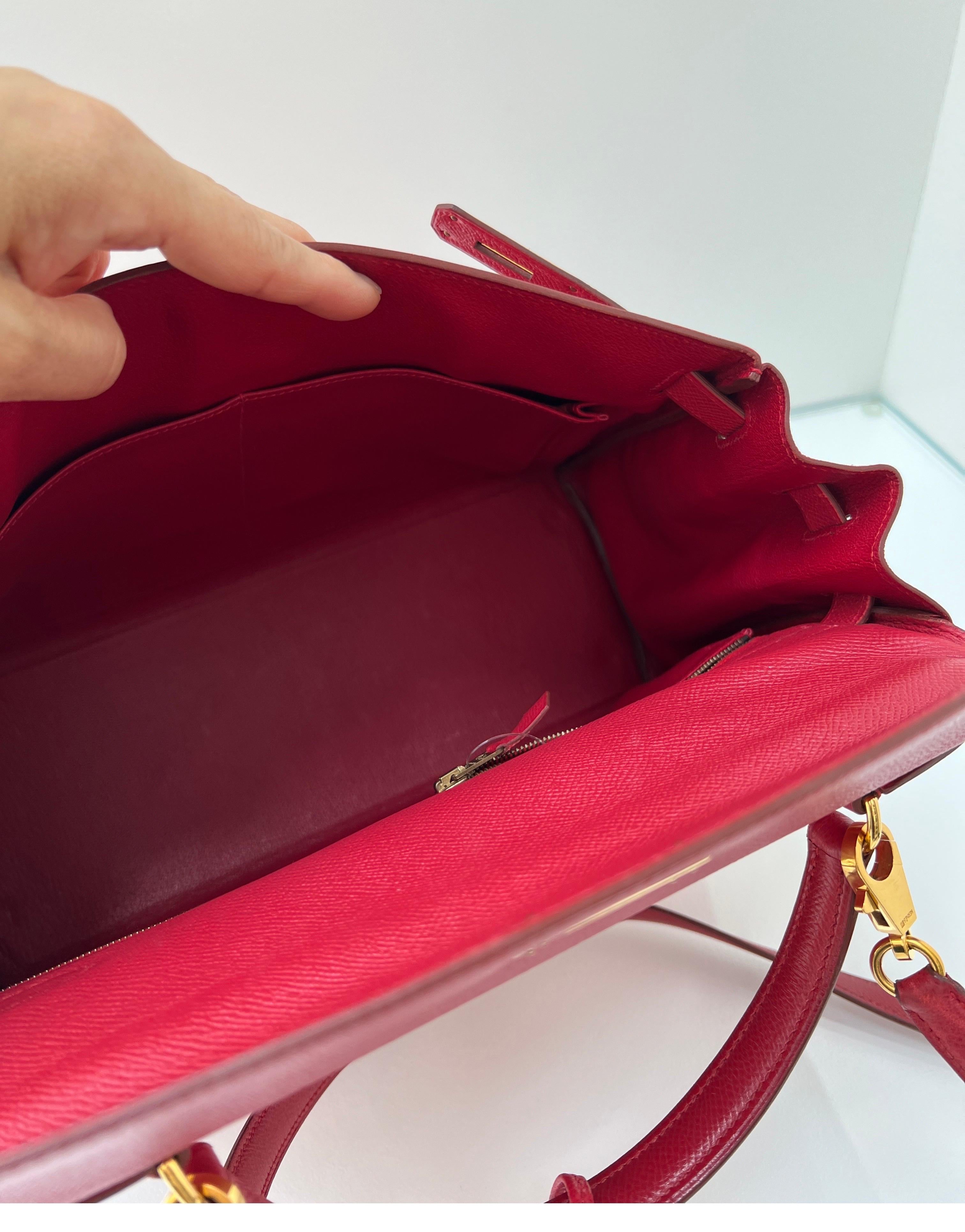 Hermes Rouge Vif Kelly 32 Bag 12