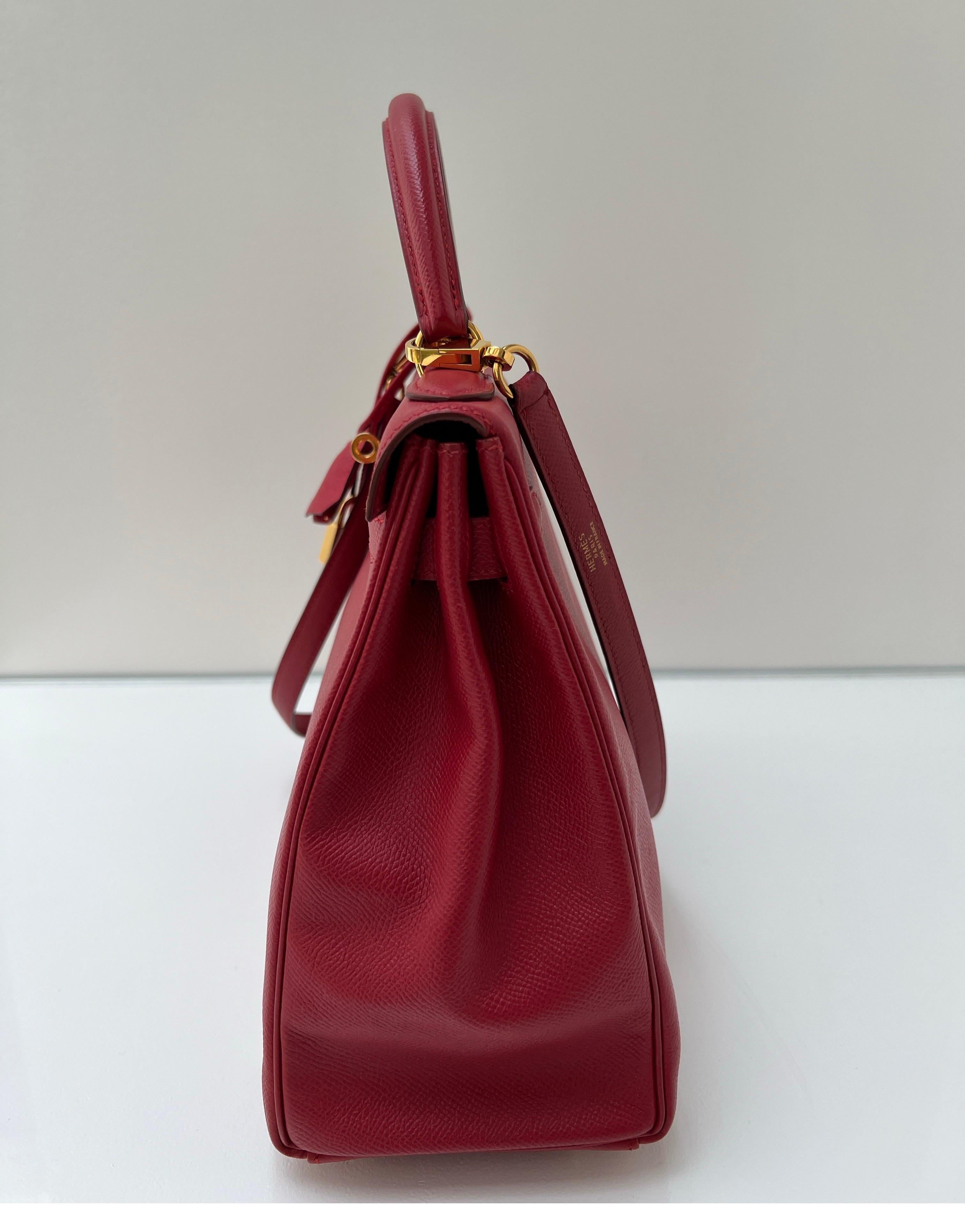 Women's or Men's Hermes Rouge Vif Kelly 32 Bag