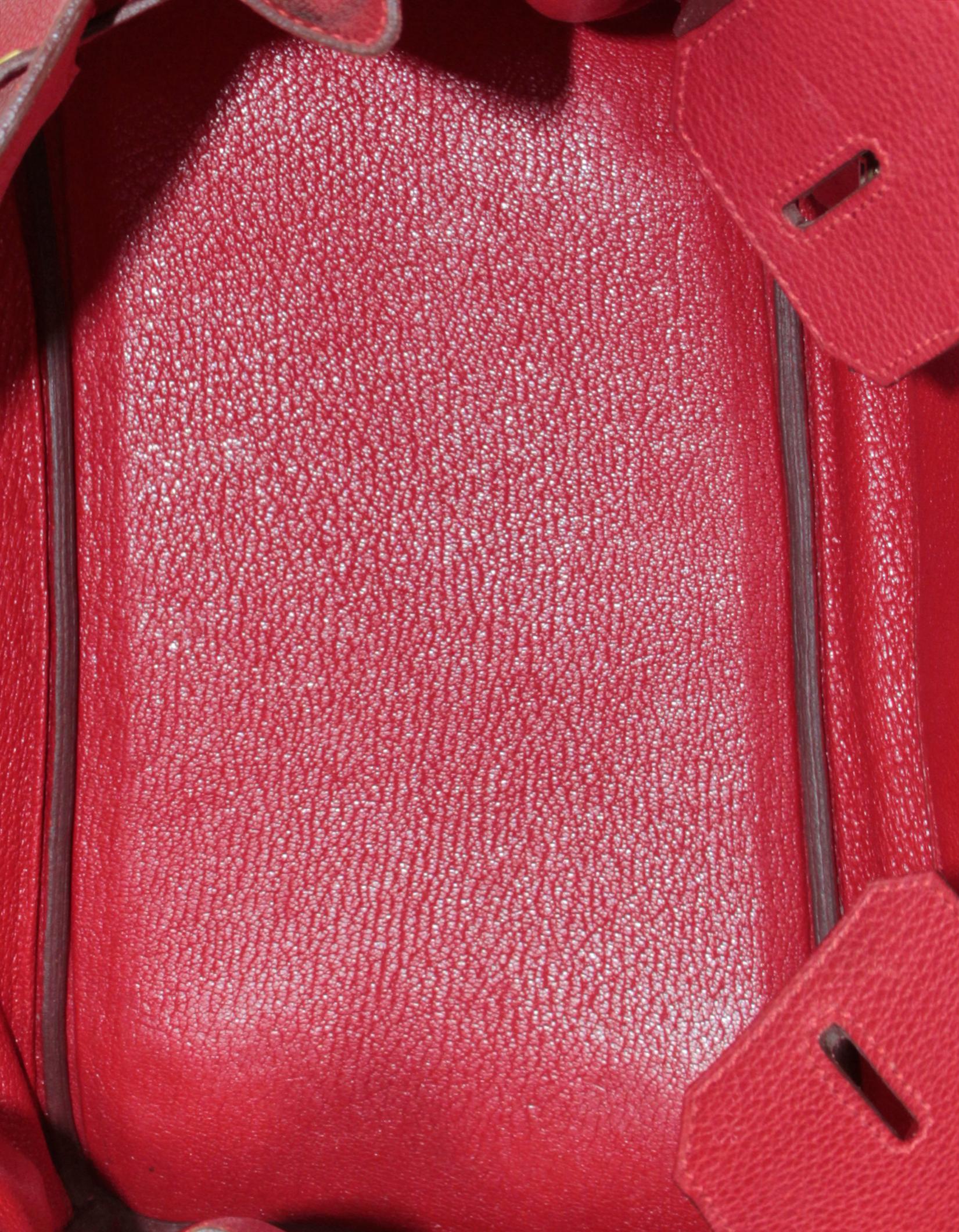 Hermes Rouge Vif Red Togo Leather 30cm Birkin Bag GHW 1