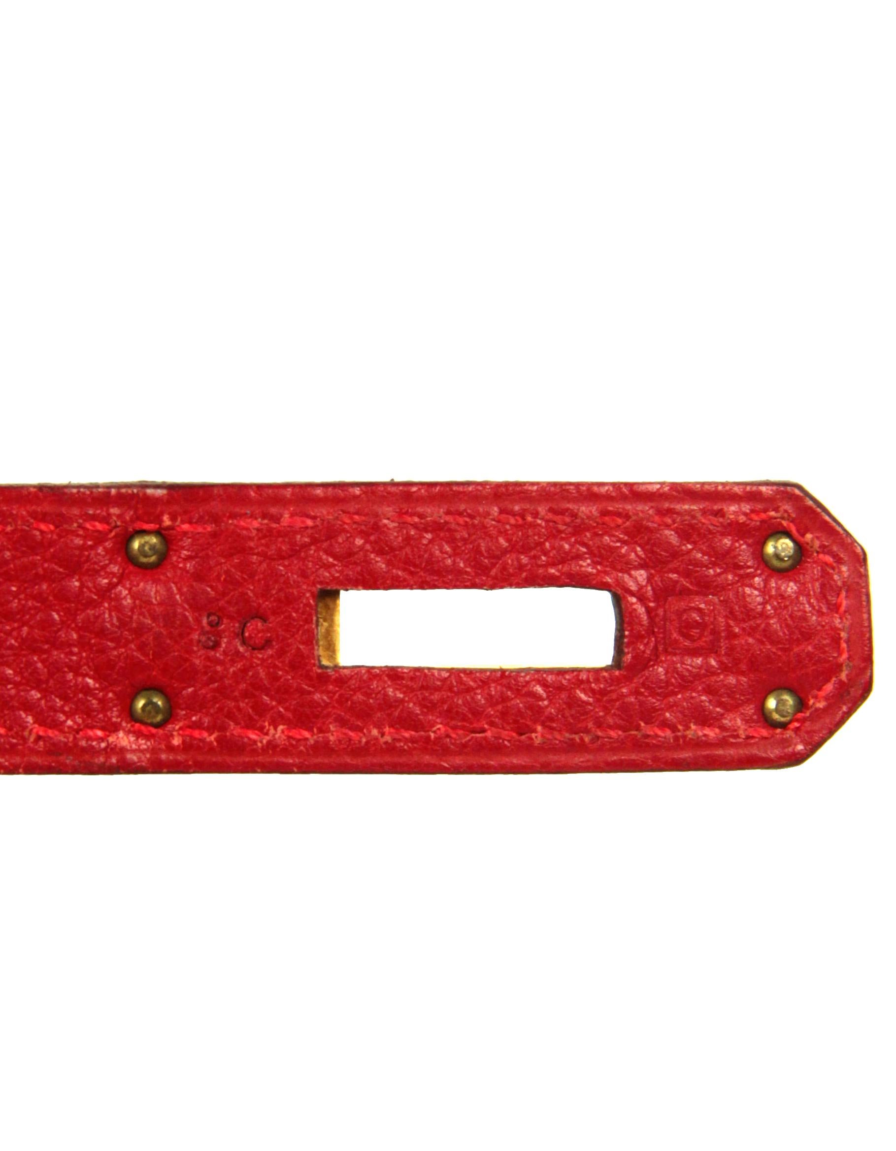 Hermes Rouge Vif Red Togo Leather 30cm Birkin Bag GHW 4