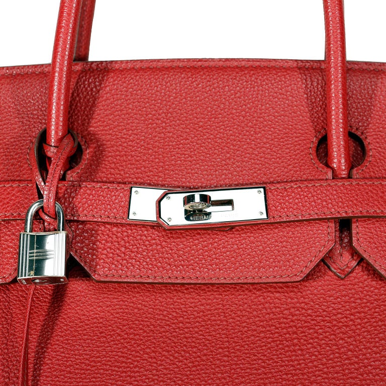 Hermès Rouge VIF Togo 40 cm Birkin Bag at 1stDibs