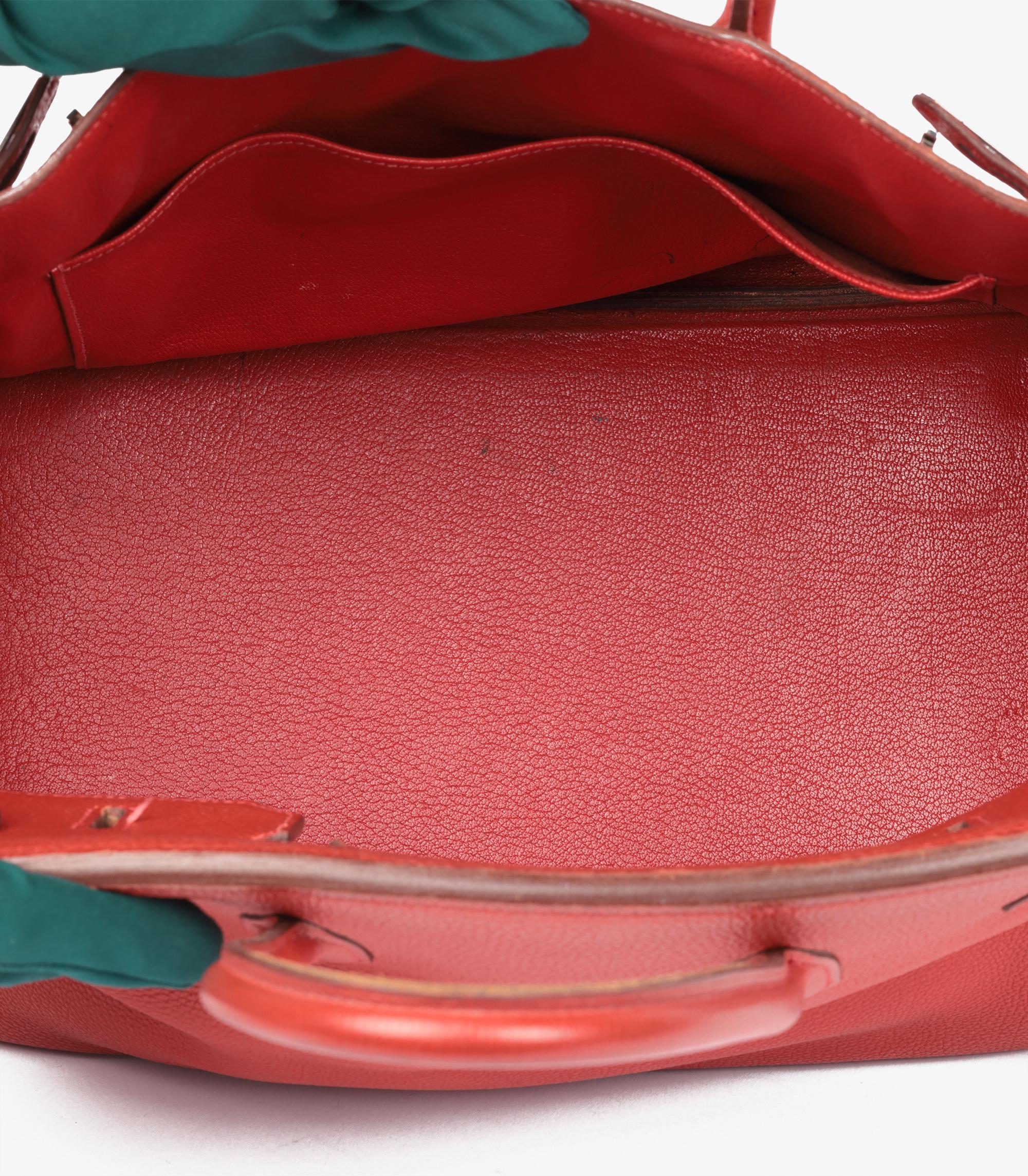 Hermès Rouge Vif Togo Leather Birkin 35cm Retourne For Sale 3