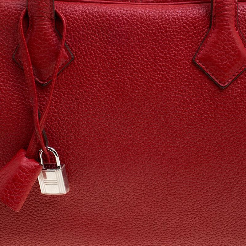 Hermes Rougue Garance Togo Leather Victoria II Bag 1