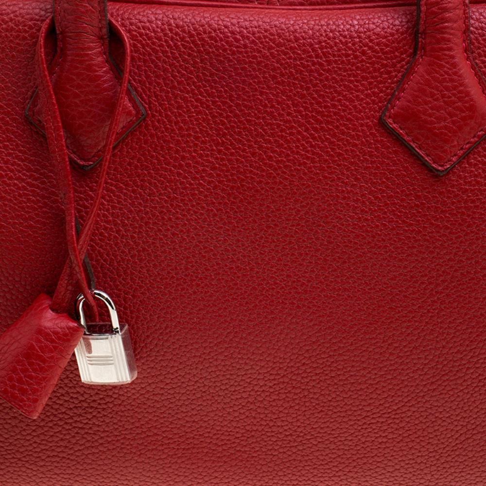 Hermes Rougue Garance Togo Leather Victoria II Bag 1