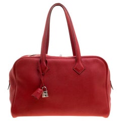 Hermes Rougue Garance Togo Leather Victoria II Bag