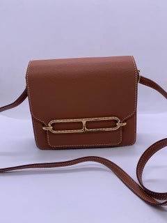 Hermes Roulis 18 Mini Evercolor Leather Gold Shoulder Bag Original France