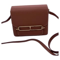 Hermes Roulis 18 Mini Evercolor Leather Gold Shoulder Bag Original France