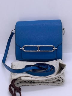 Hermes Roulis 19 Bleu Zanzibar B3 Evercolor Silver Hardware X Stamp