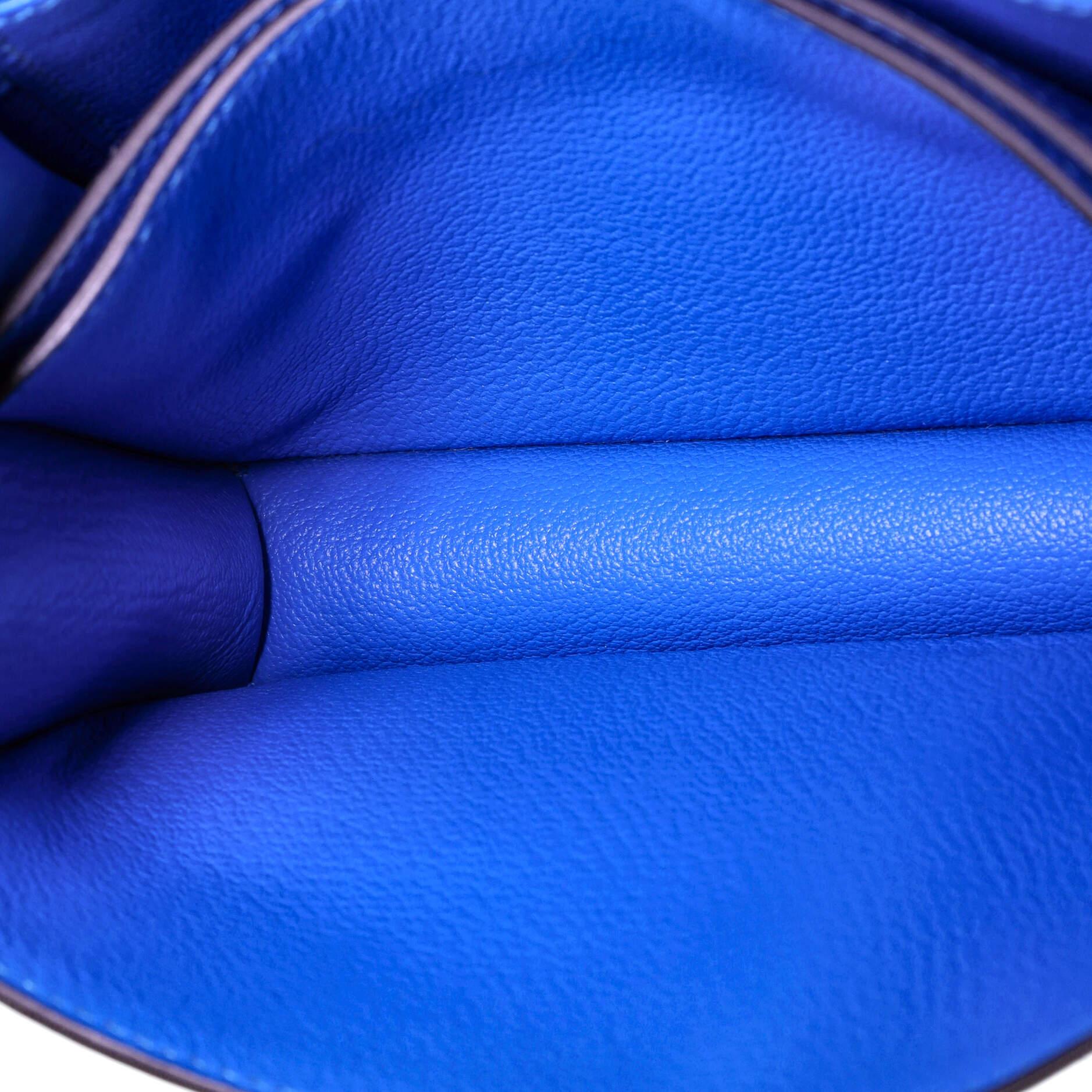 Blue Hermes Roulis Bag Evercolor 18