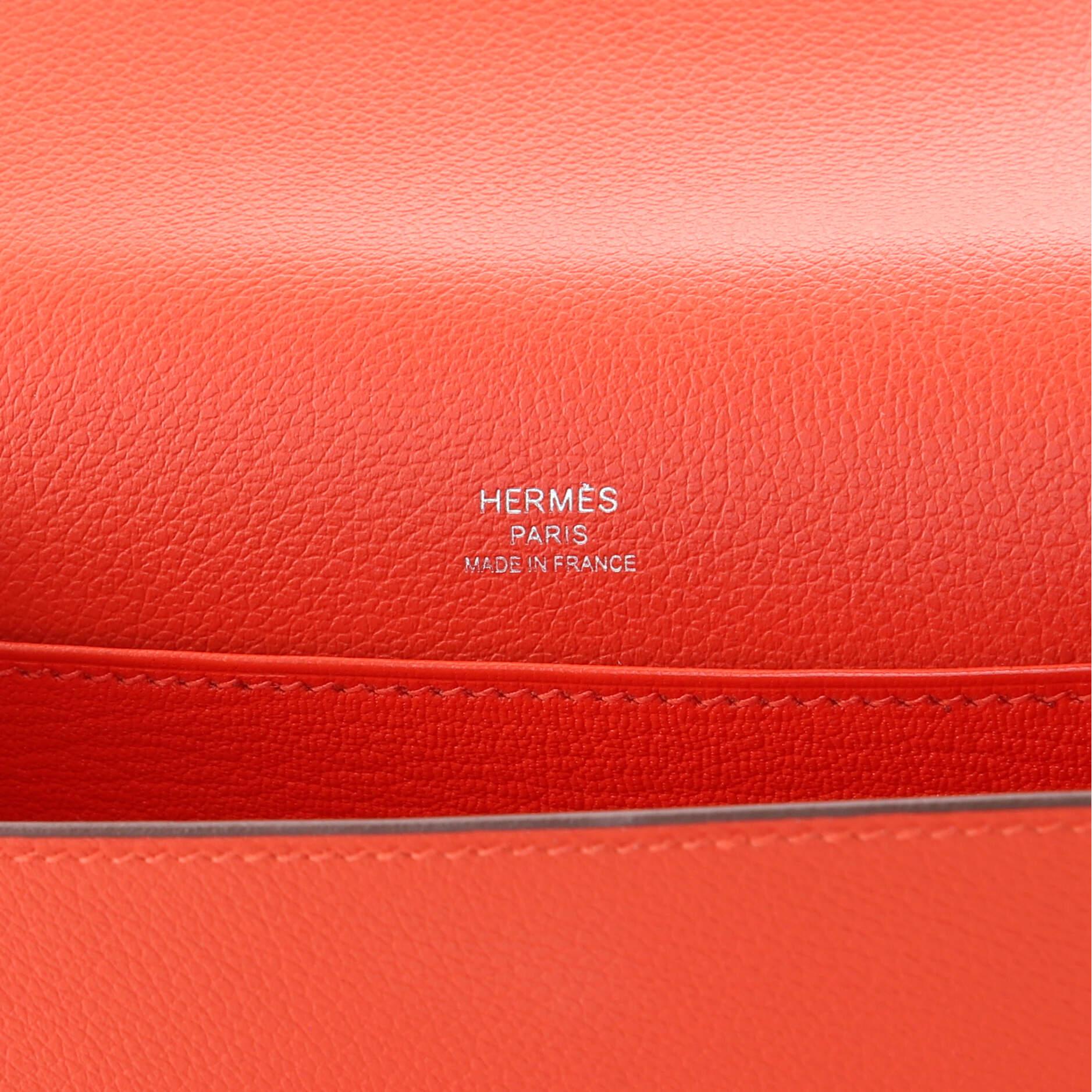Red Hermes Roulis Bag Evercolor 18