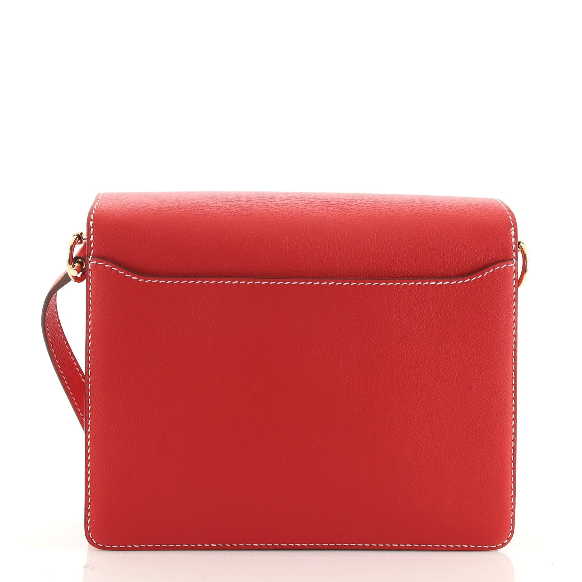 Red Hermes Roulis Bag Evercolor 23