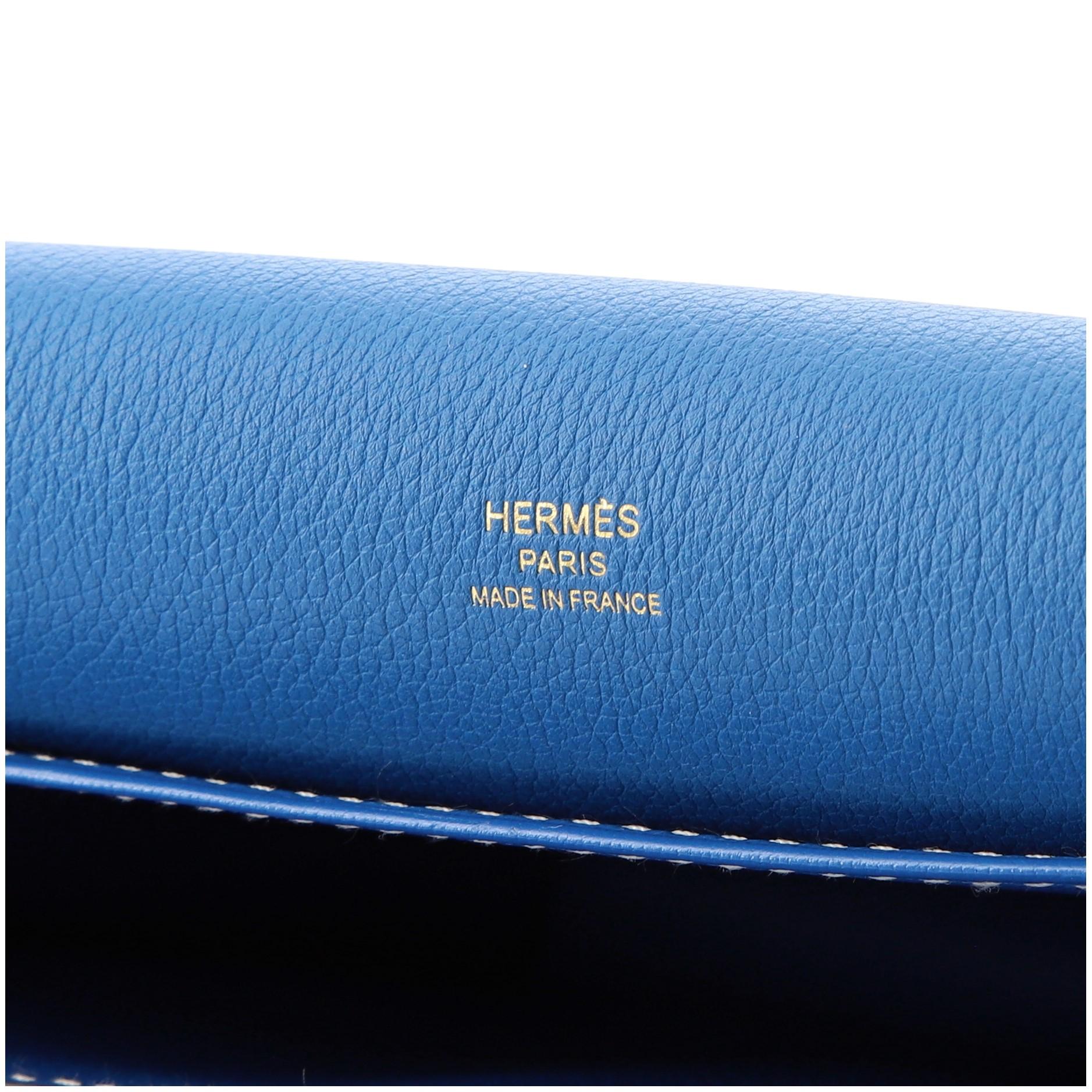 Blue Hermes Roulis Bag Evercolor 23
