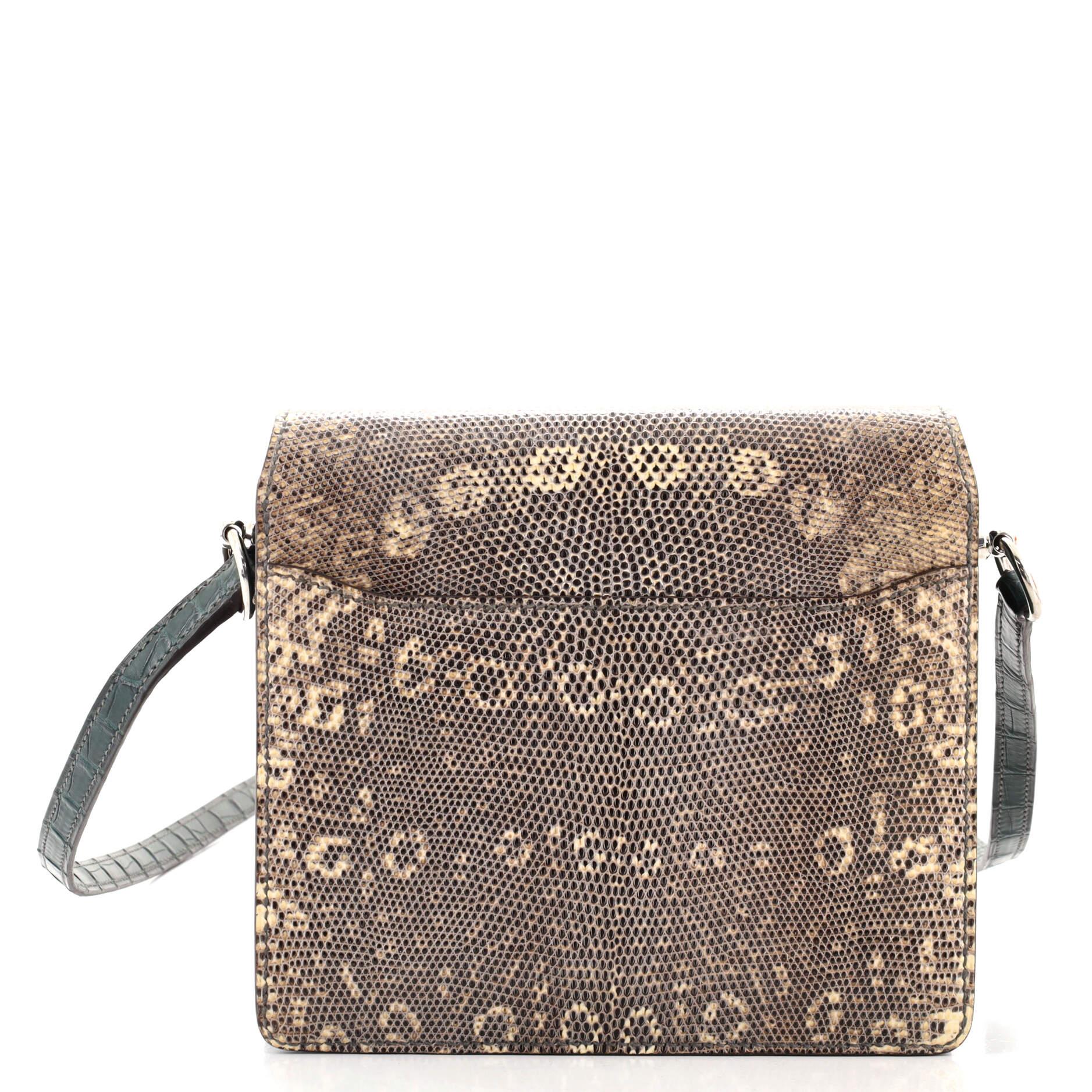Gray Hermes Roulis Bag Lizard and Alligator 18
