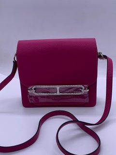 Hermes Roulis Mini 18 Bag Pink Leather PHW Silver HW Stamp D