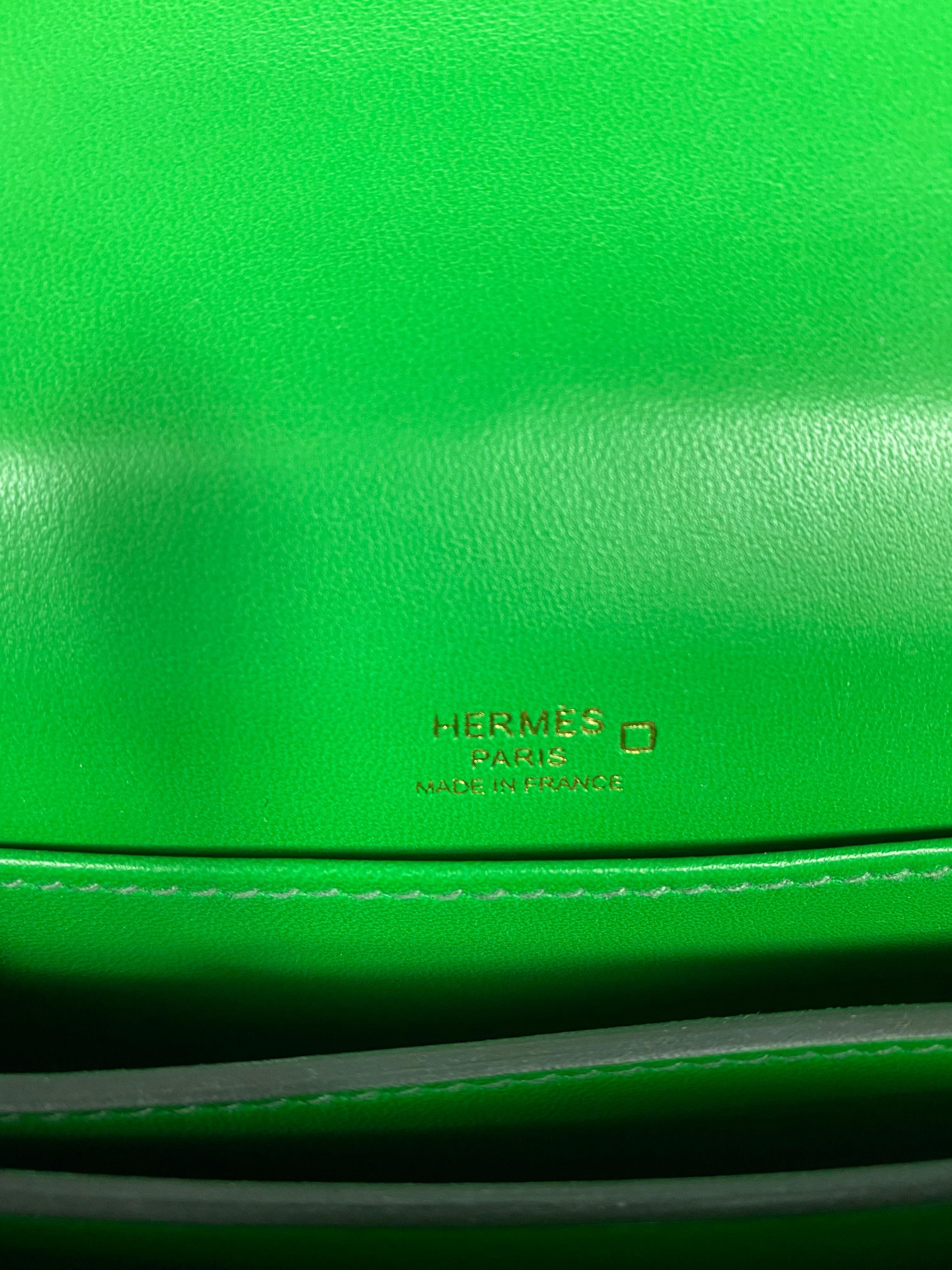 HERMES Roulis Mini Cactus Green Alligator Crossbody Shoulder Handbag 4