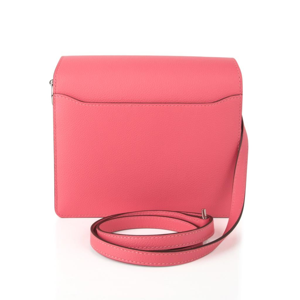 Hermes Mini Roulis Bag Rose Azalee Pink (Convertible Shoulder to Crossbody) 1