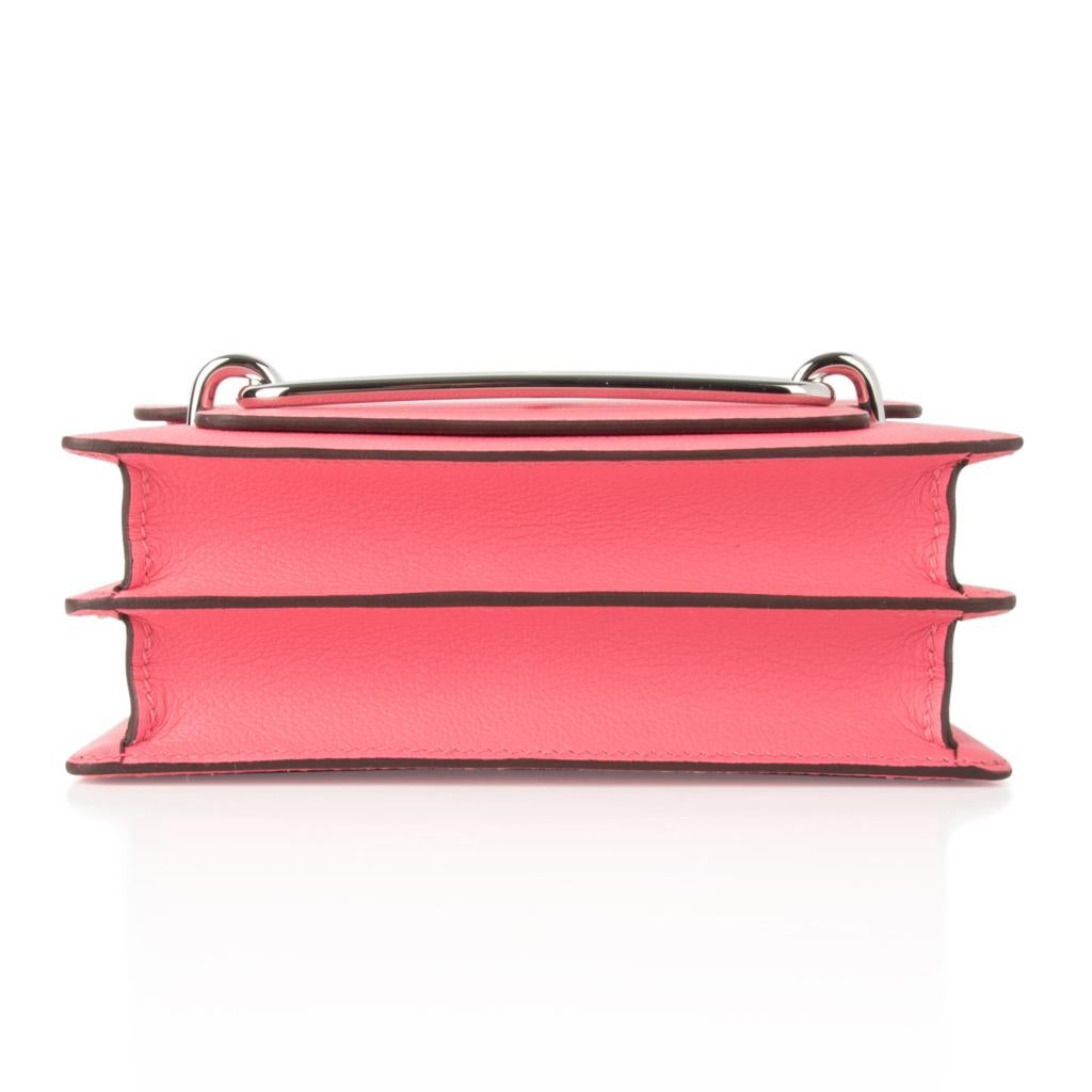 Hermes Mini Roulis Bag Rose Azalee Pink (Convertible Shoulder to Crossbody) 2
