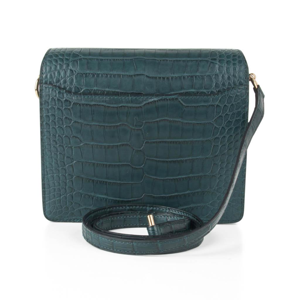 Hermes Mini Roulis Bag Vert Cypress Alligator (Convertible Shoulder / Crossbody) 1