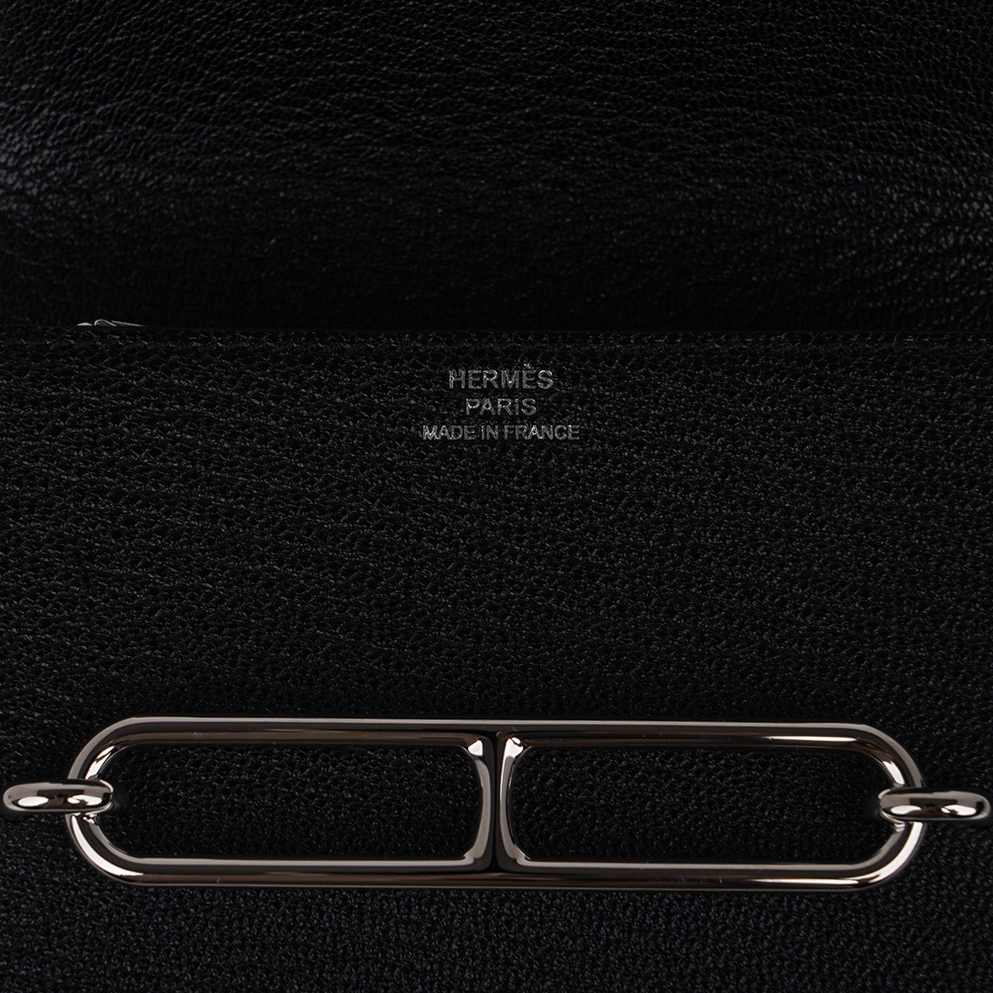 Hermes Roulis Slim Cartera Riñonera Herrajes Paladio Negro en venta 1
