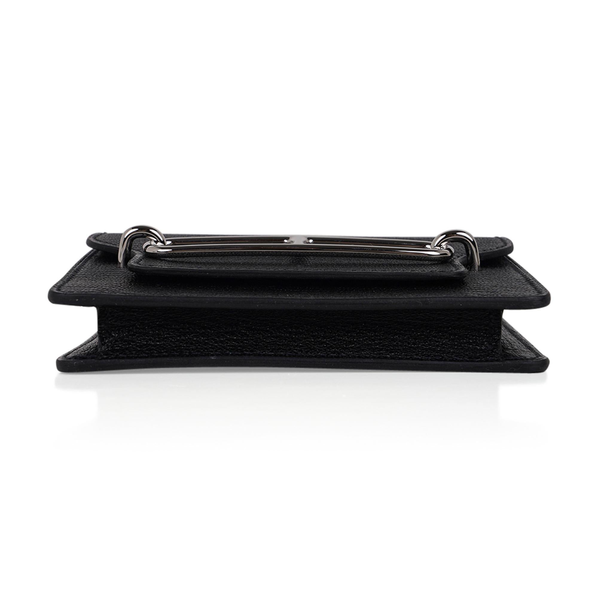 Hermes Roulis Slim Wallet Belt Bag Black Palladium Hardware  For Sale 1