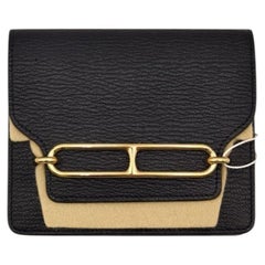 Hermes Roulis Slim Wallet Black Leather Gold Hardware 2021