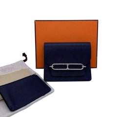 Hermes Roulis Slim Wallet Blue Evercolor Leather Belt Bag 2021