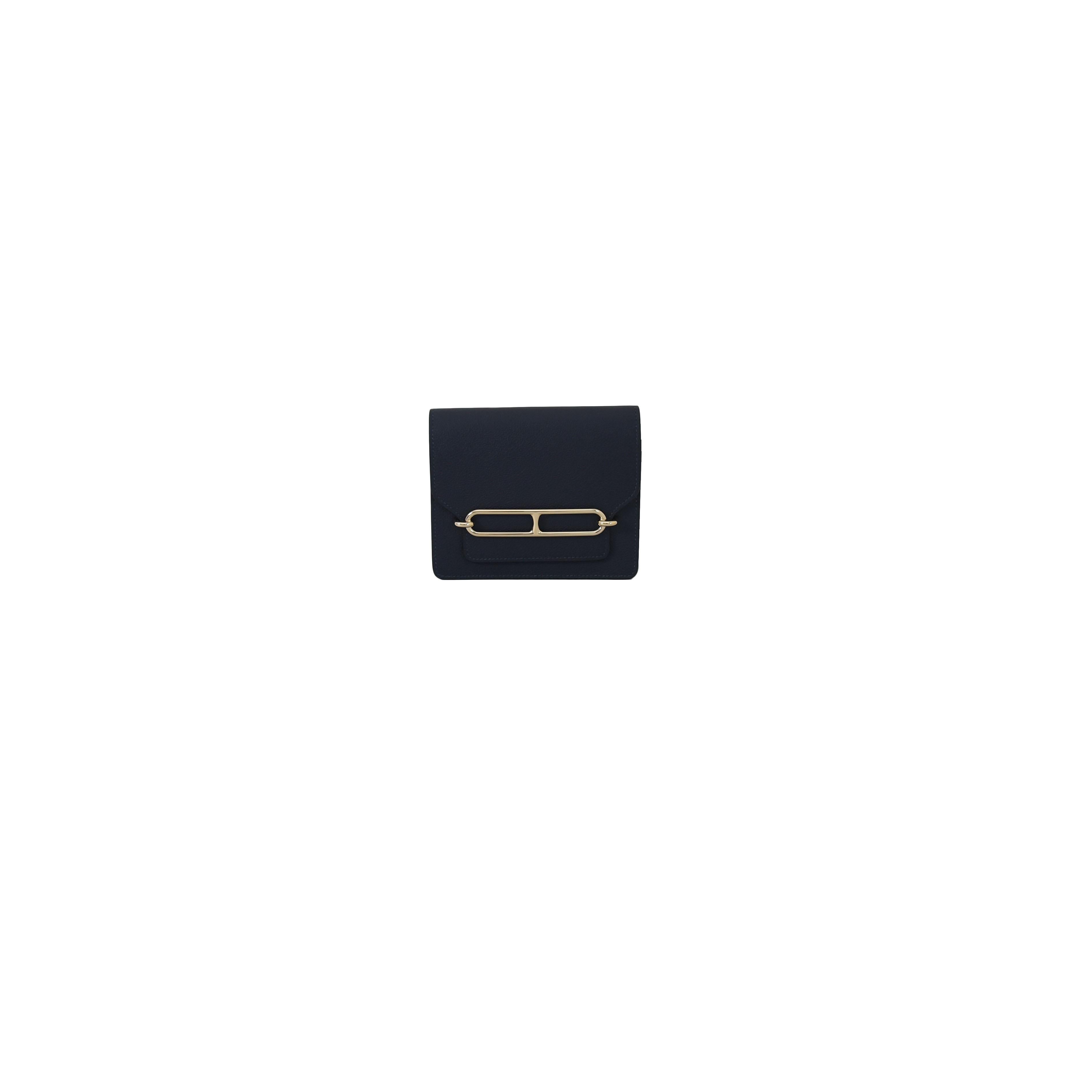 Women's Hermes Roulis Slim Wallet Gold Hardware Bleu Nuit For Sale
