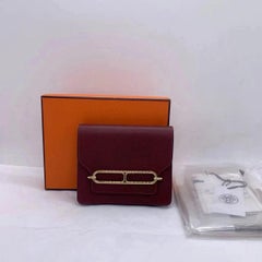 Hermes Roulis Slim Wallet Red Evercolor Leather Belt Bag 2020