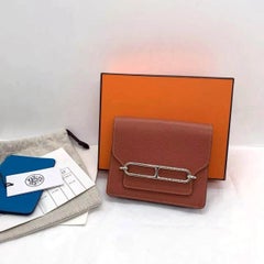 Hermes Roulis Slim Wallet Red Evercolor Leather Belt Bag 2020