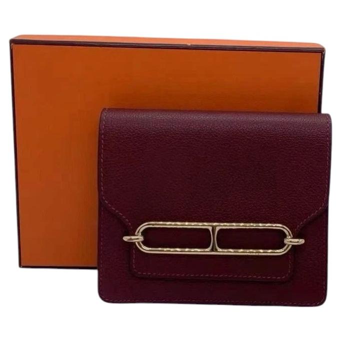 Hermes Roulis Slim Wallet Red Evercolor Leather Belt Bag 2020