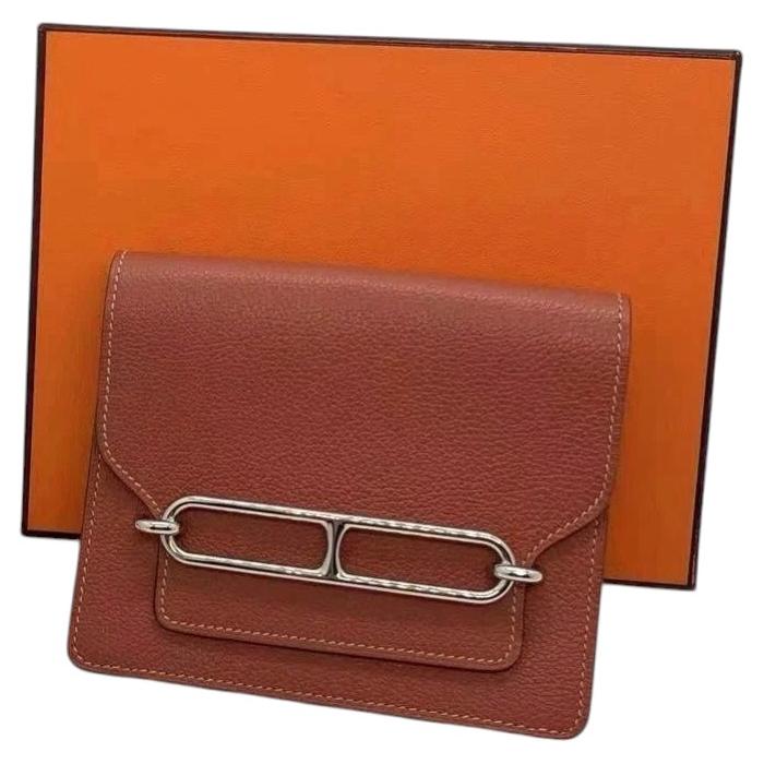 Hermes Roulis Slim Wallet Red Evercolor Leather Belt Bag 2020 For Sale