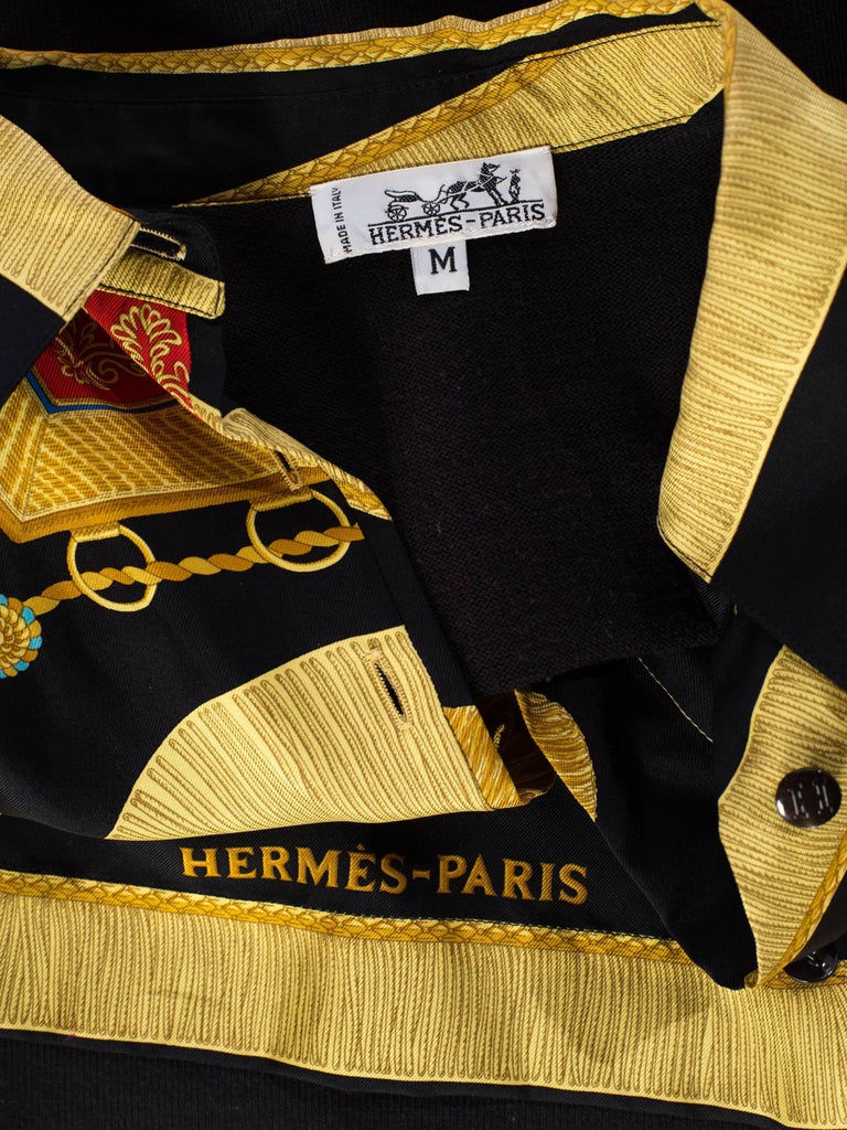 Hermes Royal Crest and gold Tassel Printed Blouse at 1stDibs | hermes ...