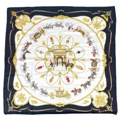 Vintage Hermès "Royal Mews" Silk Scarf by Françoise De La Perriere, 1993.