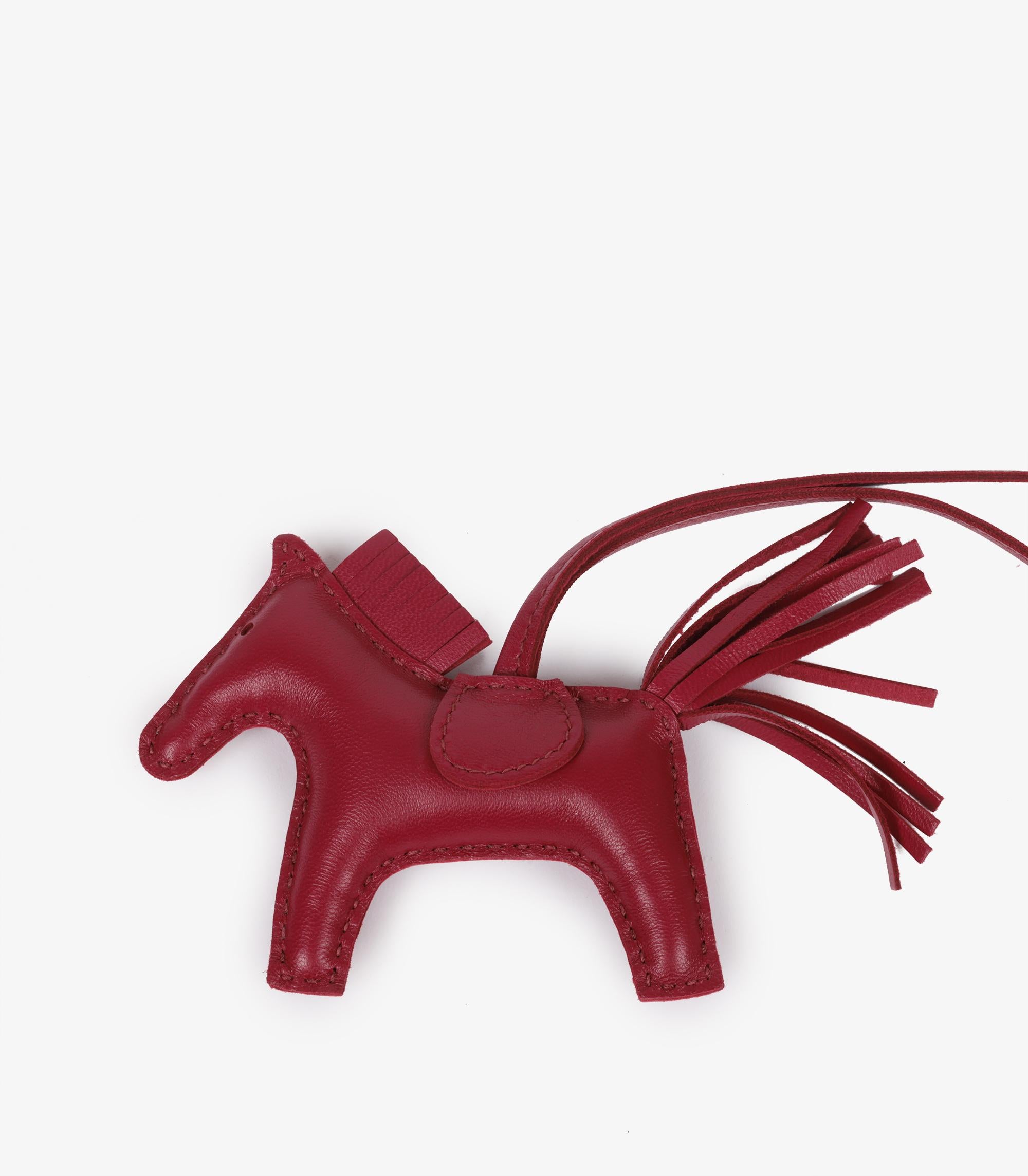 Hermes Rubis Agneau Milo Lambskin Leather Rodeo PM Charm For Sale at ...