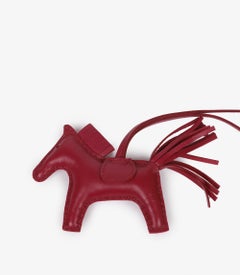 Hermes Rubis Agneau Milo Lambskin Leather Rodeo PM Charm