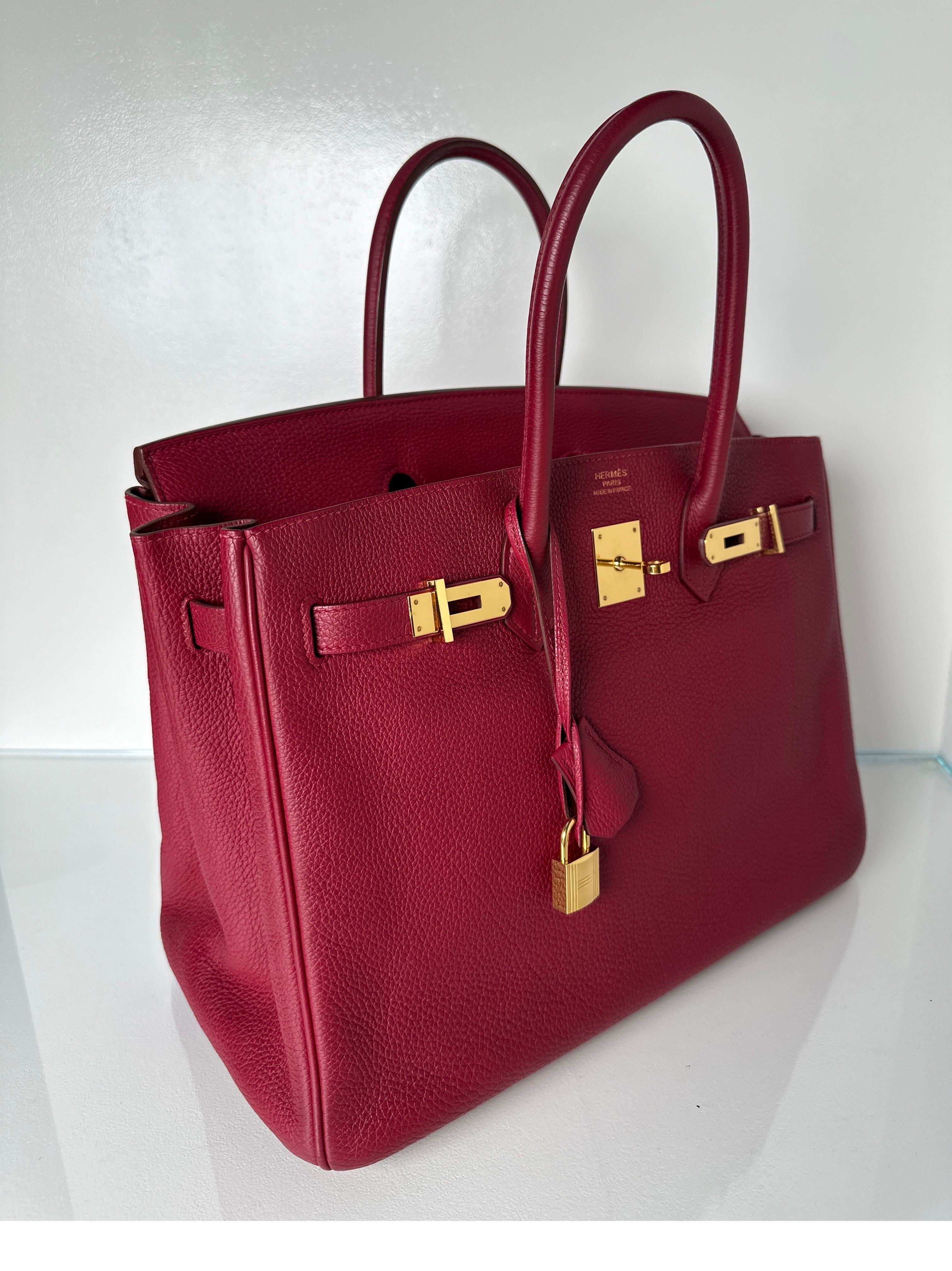 Red Hermes Rubis Birkin 35 Bag