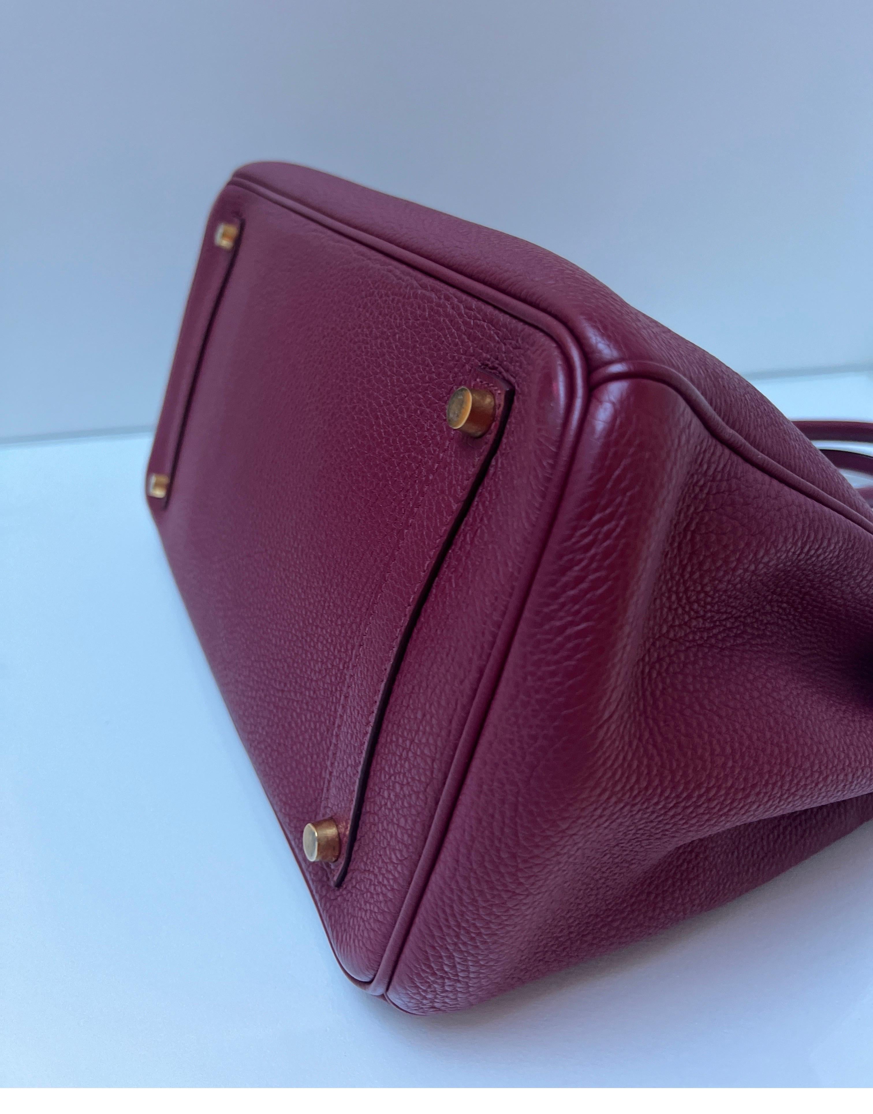 Hermes Rubis Burgundy Birkin 35 Bag 5