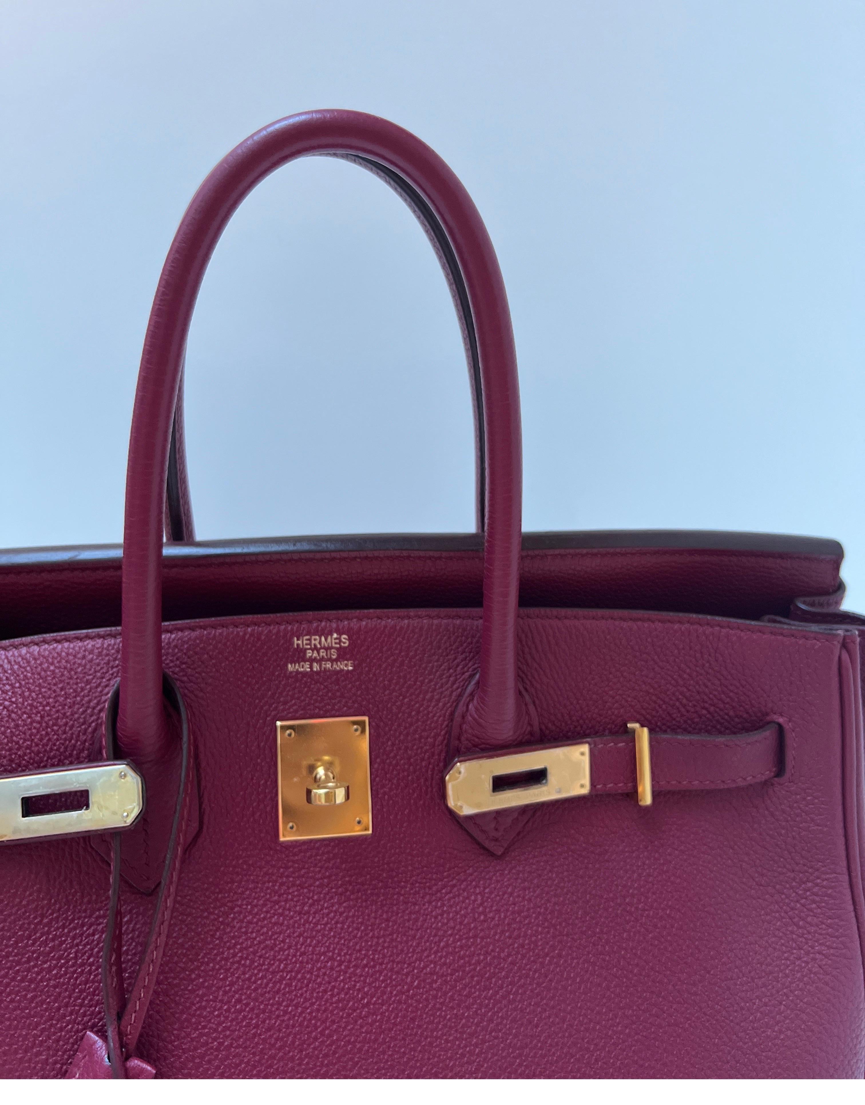 Hermes Rubis Burgundy Birkin 35 Bag 6