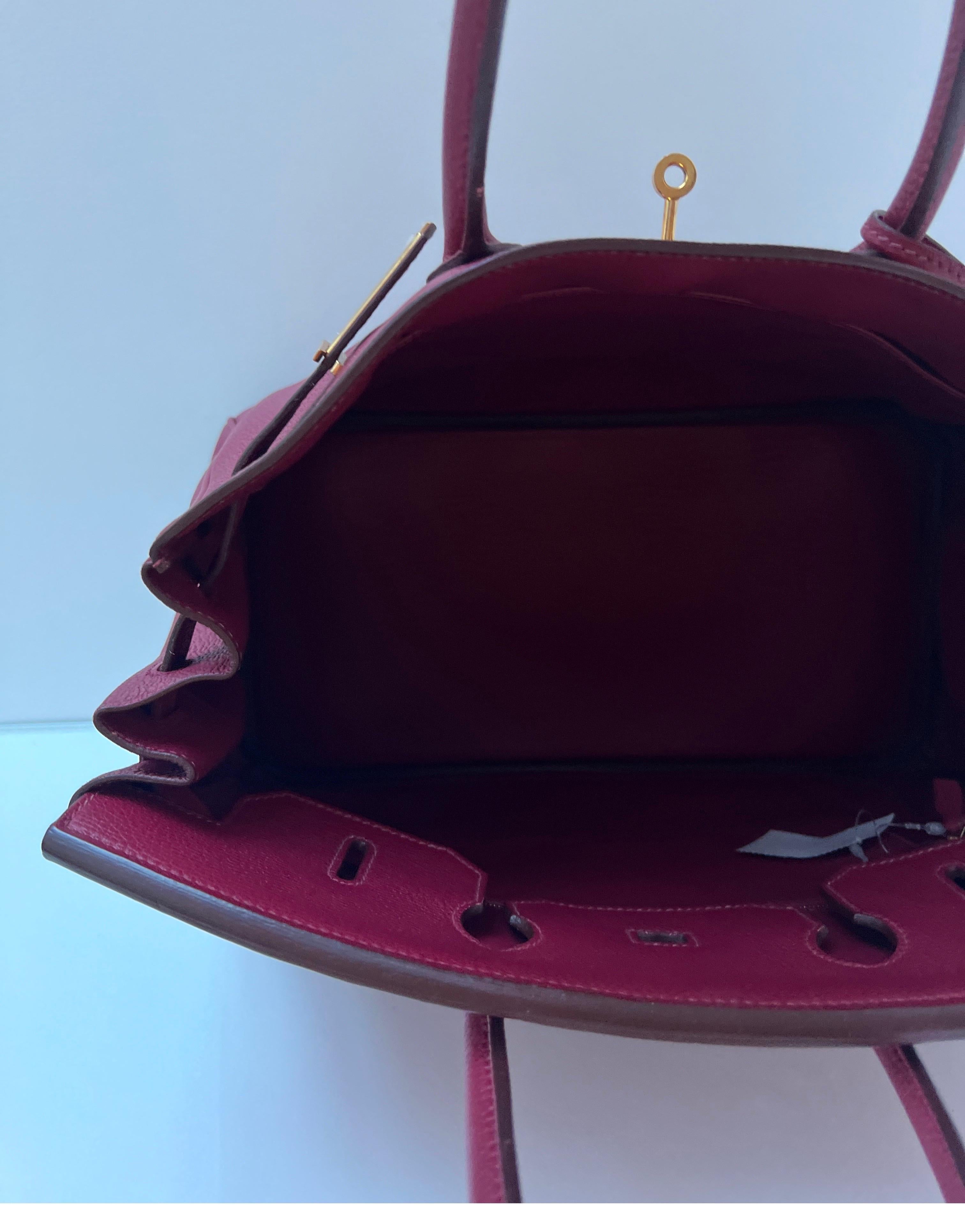 Hermes Rubis Burgundy Birkin 35 Bag 8