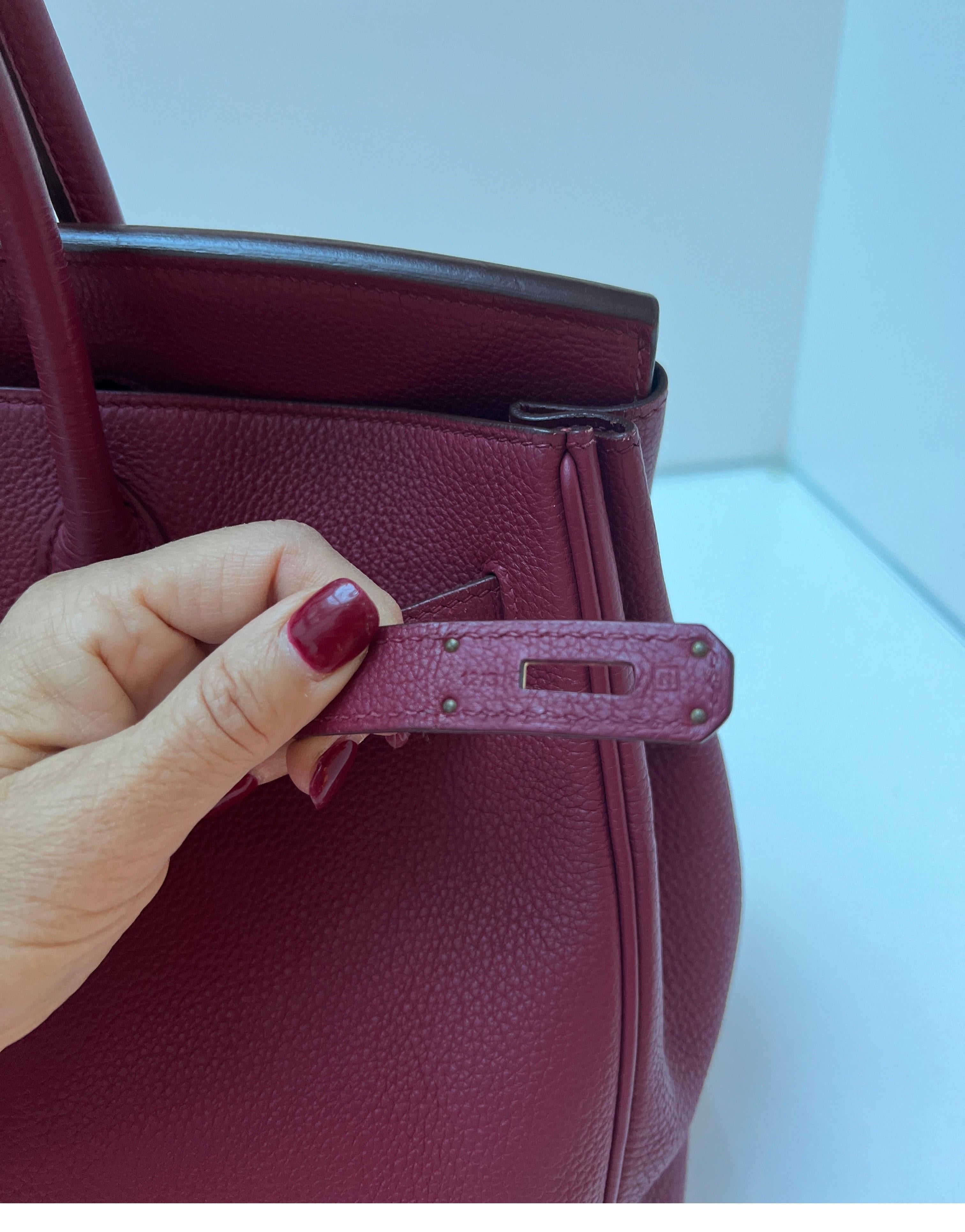 Hermes Rubis Burgundy Birkin 35 Bag 10