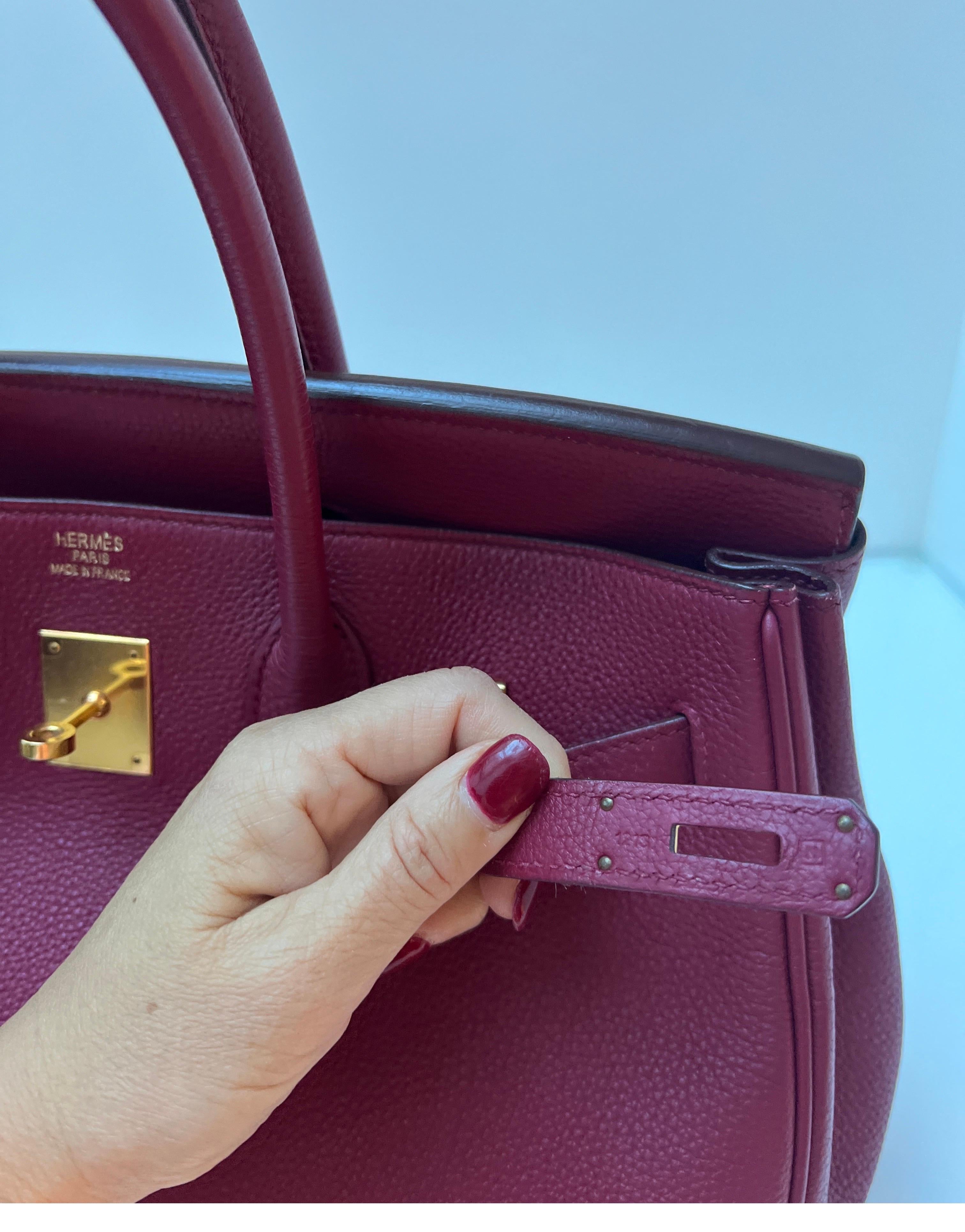 Hermes Rubis Burgundy Birkin 35 Bag 11
