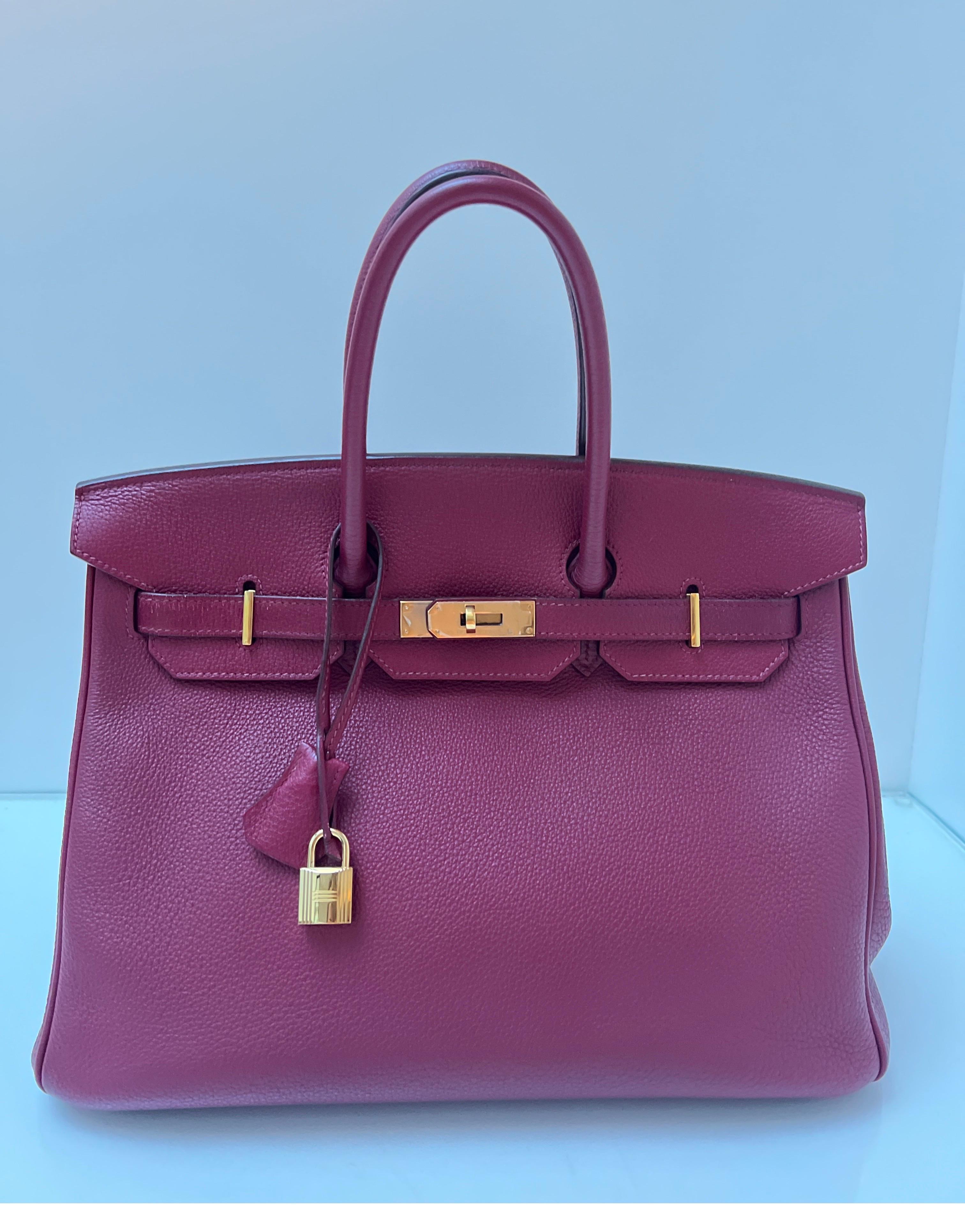 Hermes Rubis Burgundy Birkin 35 Bag 12