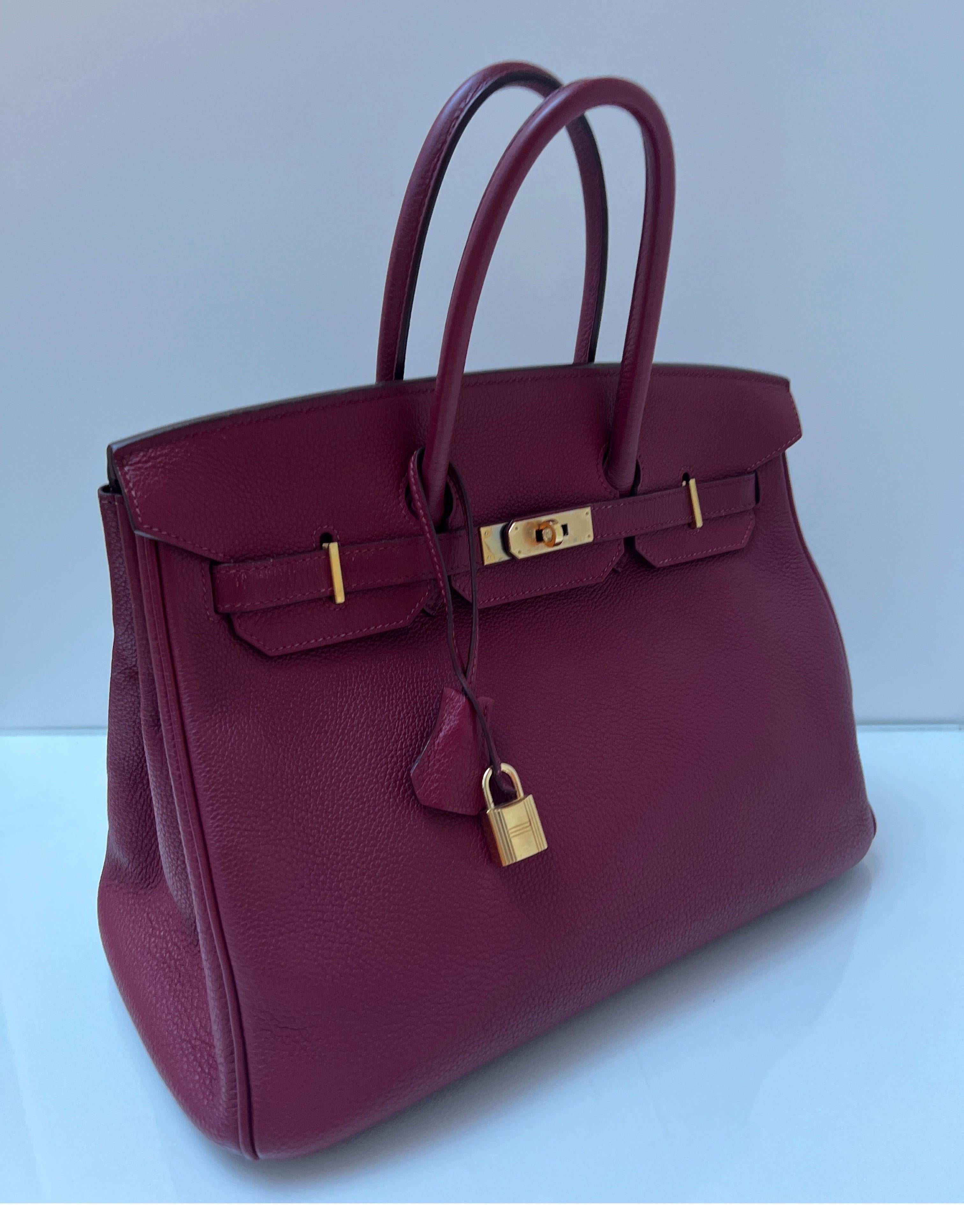 Hermes Rubis Burgundy Birkin 35 Bag 13