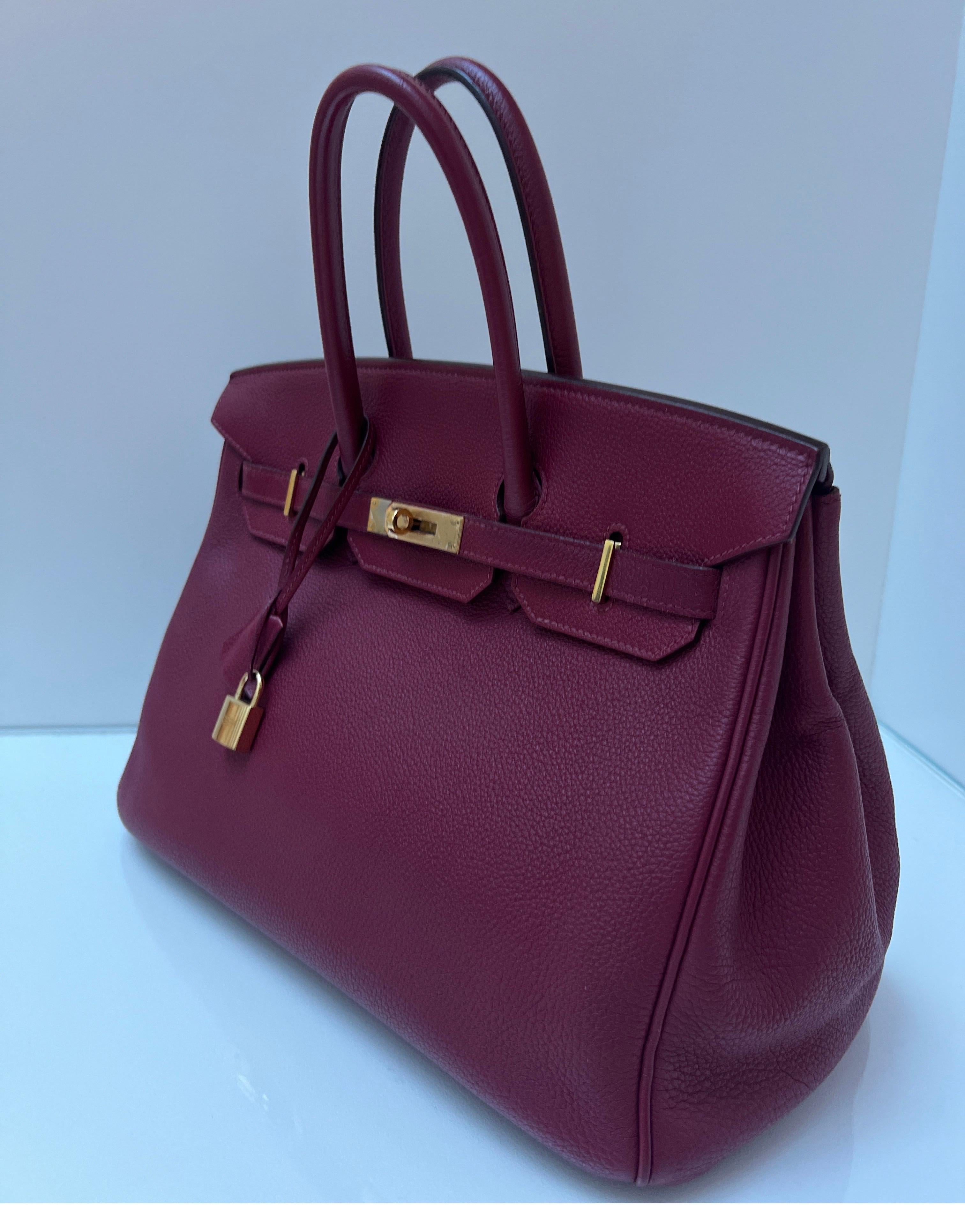 Hermes Rubis Burgundy Birkin 35 Bag 14