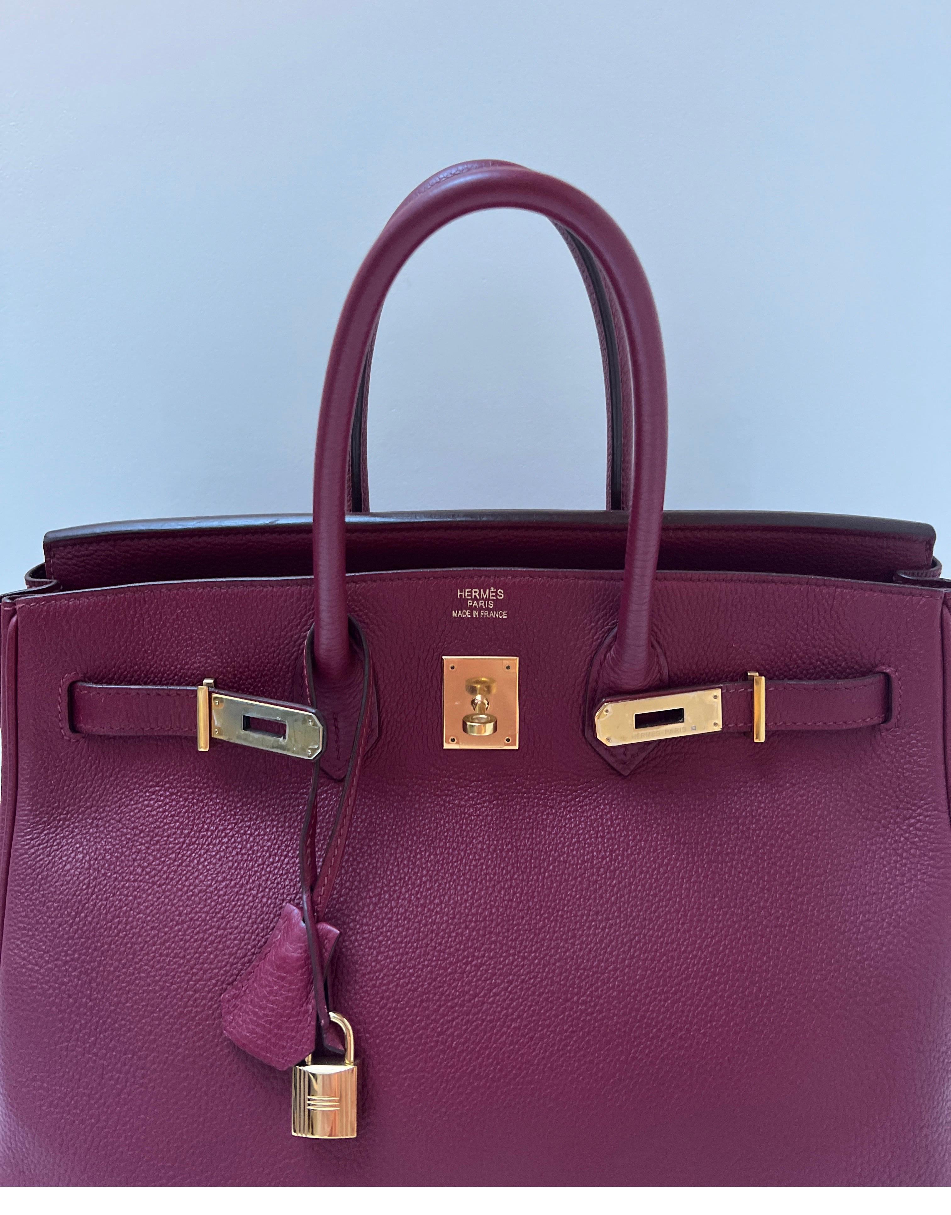 Purple Hermes Rubis Burgundy Birkin 35 Bag