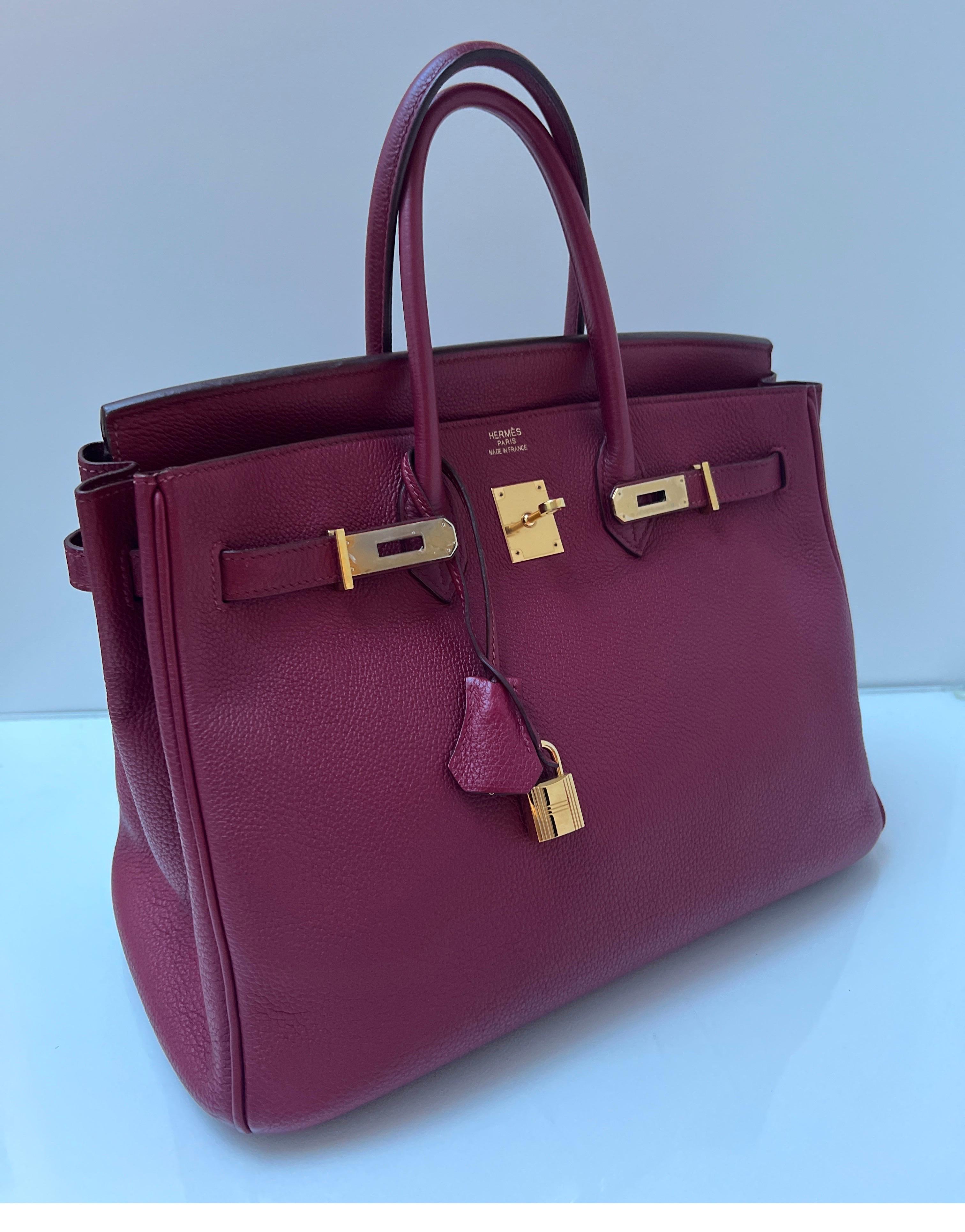 Hermes Rubis Burgundy Birkin 35 Bag In Good Condition In Athens, GA