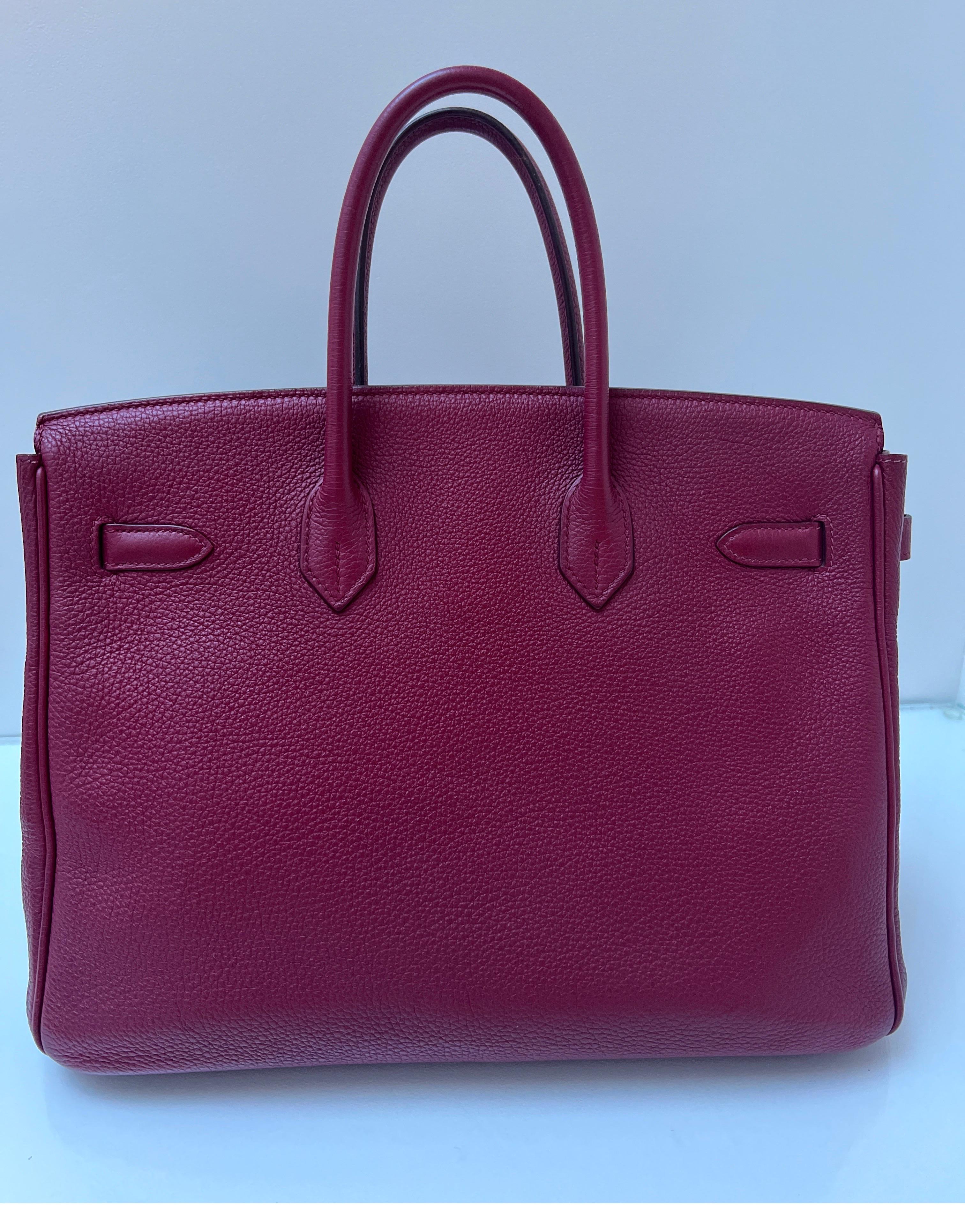 Women's or Men's Hermes Rubis Burgundy Birkin 35 Bag